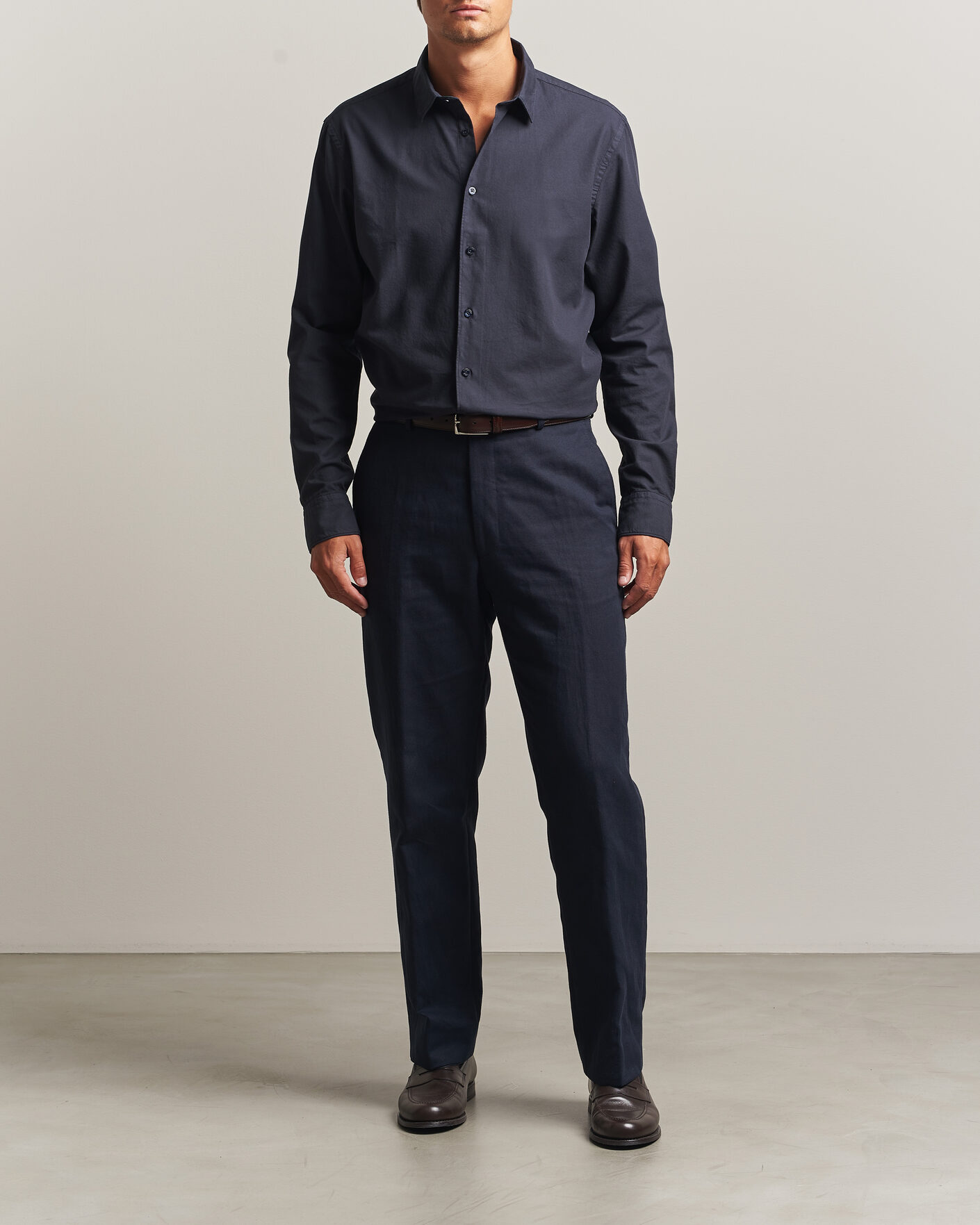 Herren | Hemden | Canali | Garment Dyed Cotton Shirt Navy