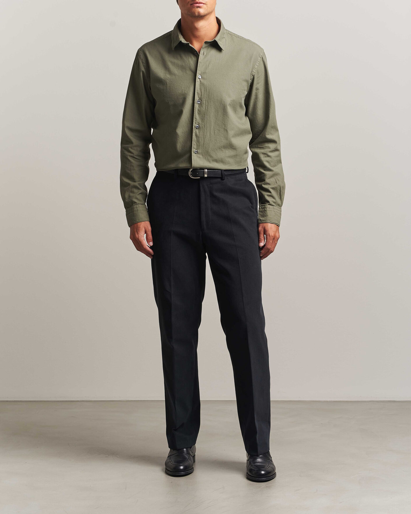 Herren | Hemden | Canali | Garment Dyed Cotton Shirt Olive