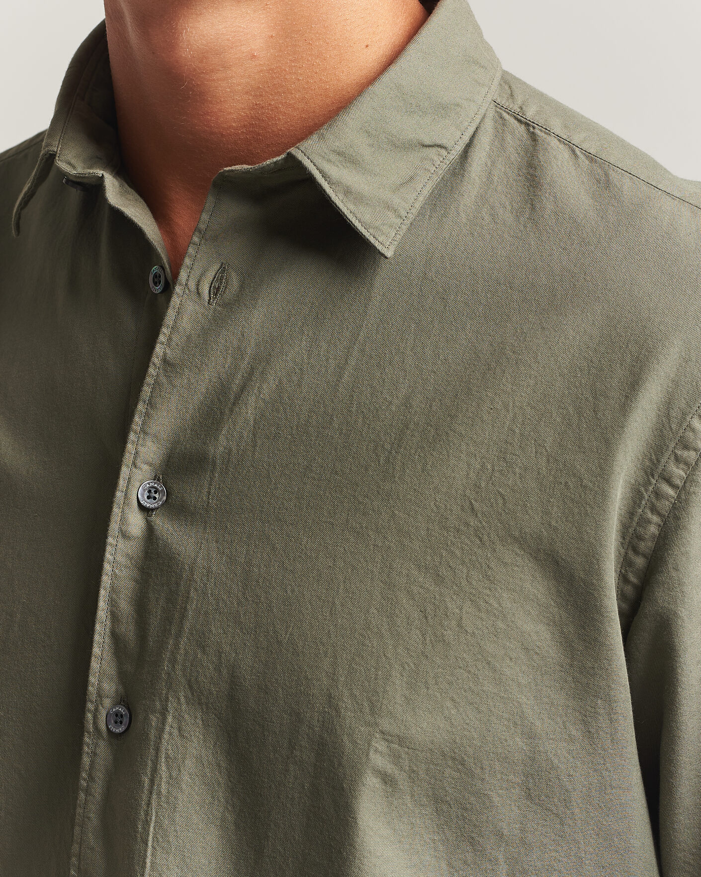 Herren | Hemden | Canali | Garment Dyed Cotton Shirt Olive