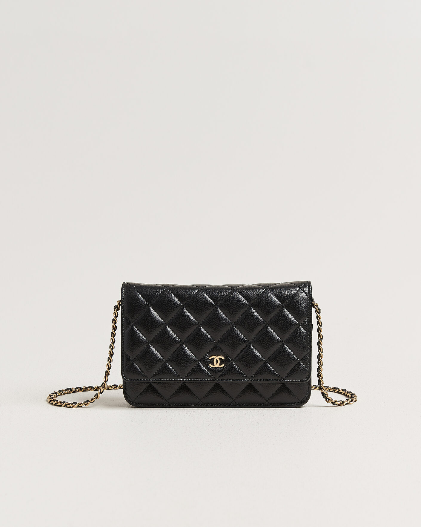 Herren | Pre-Owned & Vintage Bags | Chanel Pre-Owned | Wallet On Chain Caviar Leather Black