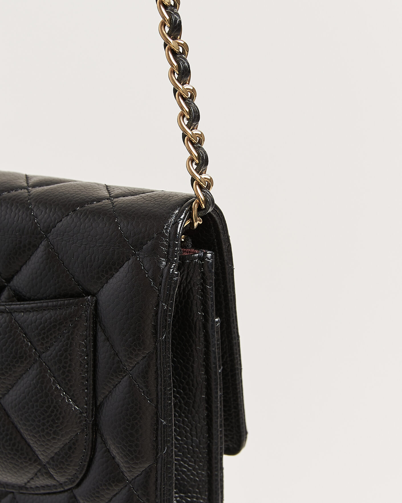 Herren | Pre-Owned & Vintage Bags | Chanel Pre-Owned | Wallet On Chain Caviar Leather Black