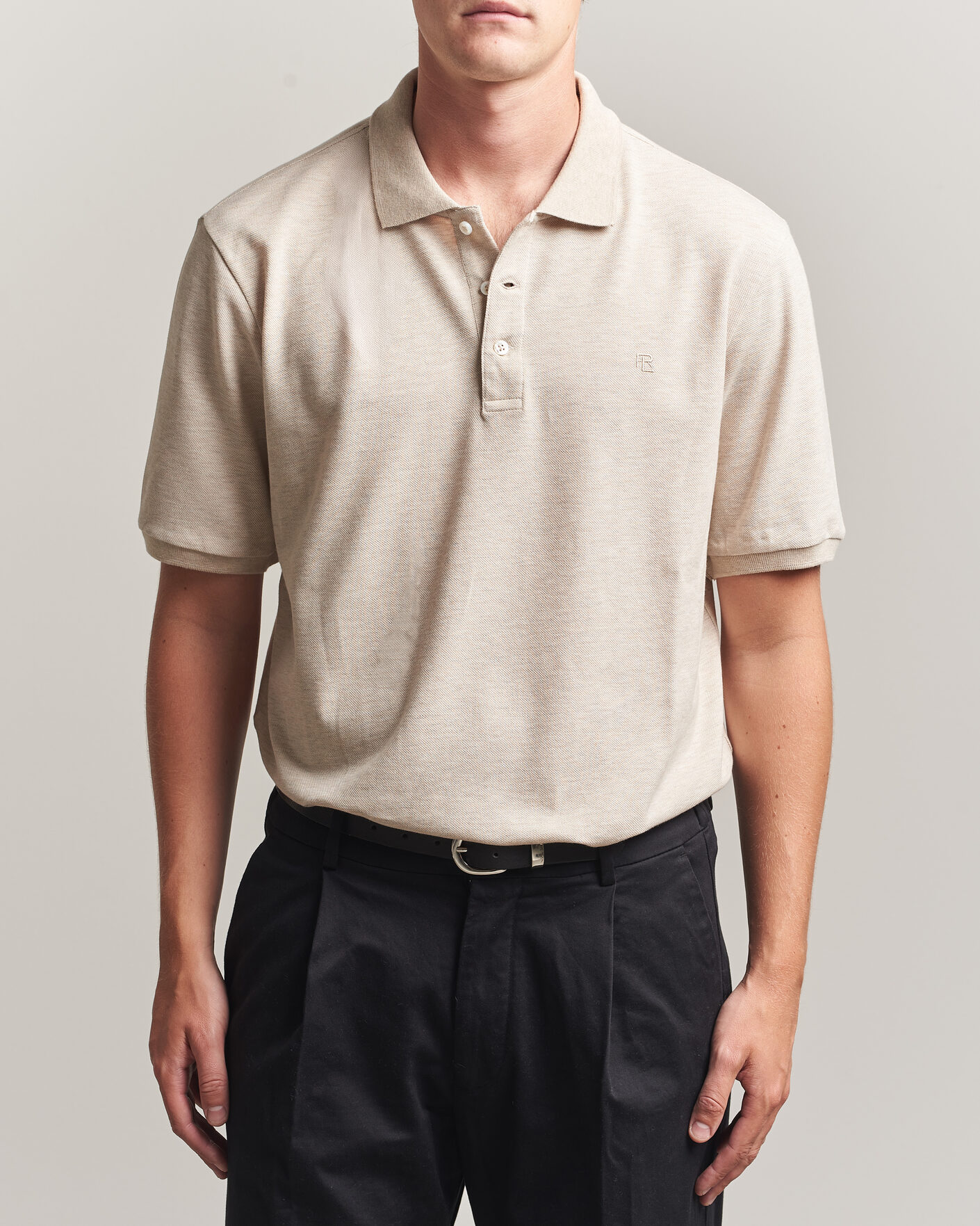 Herren | Poloshirts | Ralph Lauren Purple Label | Short Sleeve Mercerized Cotton Polo Beige Melange