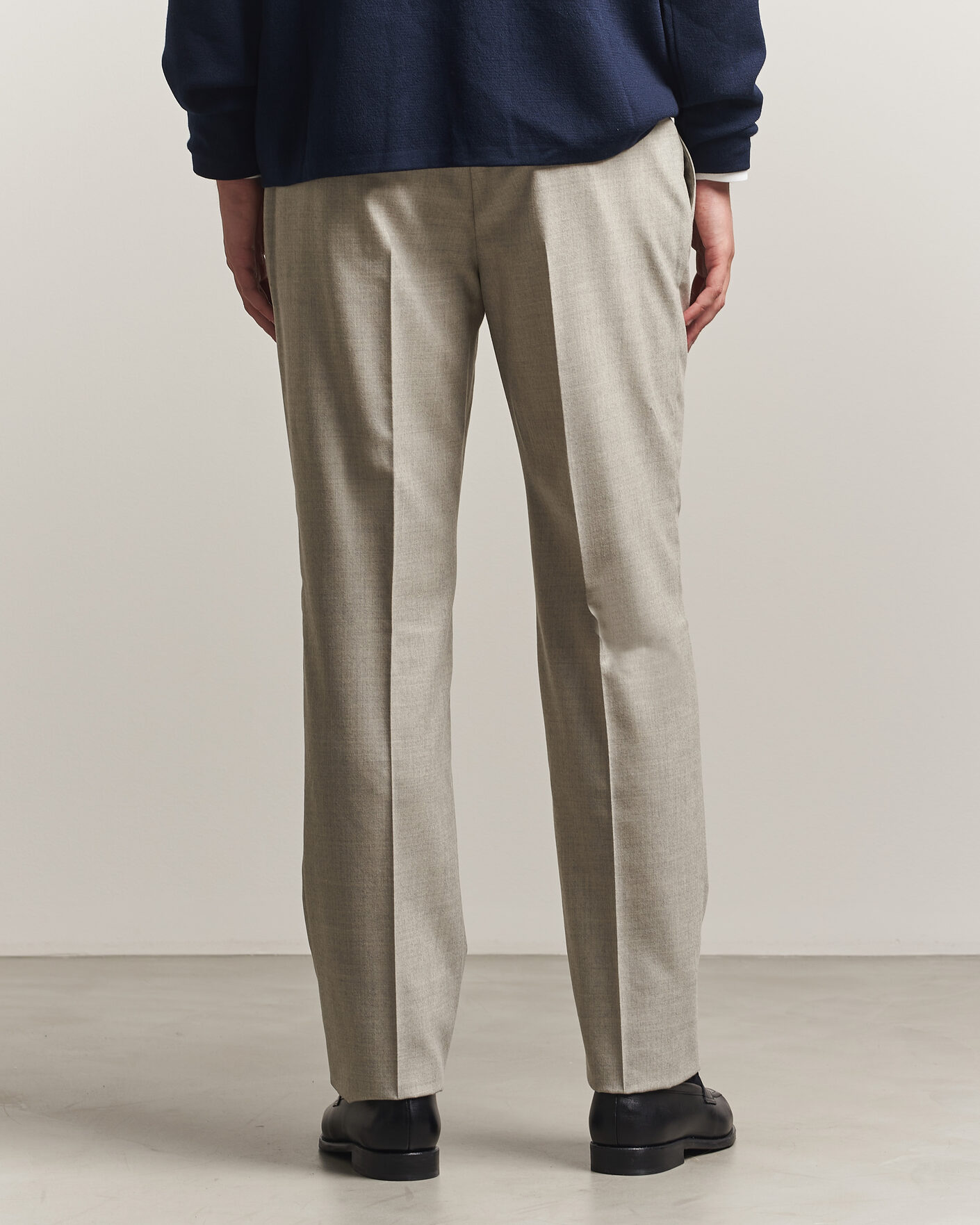 Herren | Hosen | Ralph Lauren Purple Label | Gregory Pleated Flannel Trousers Pearl Grey