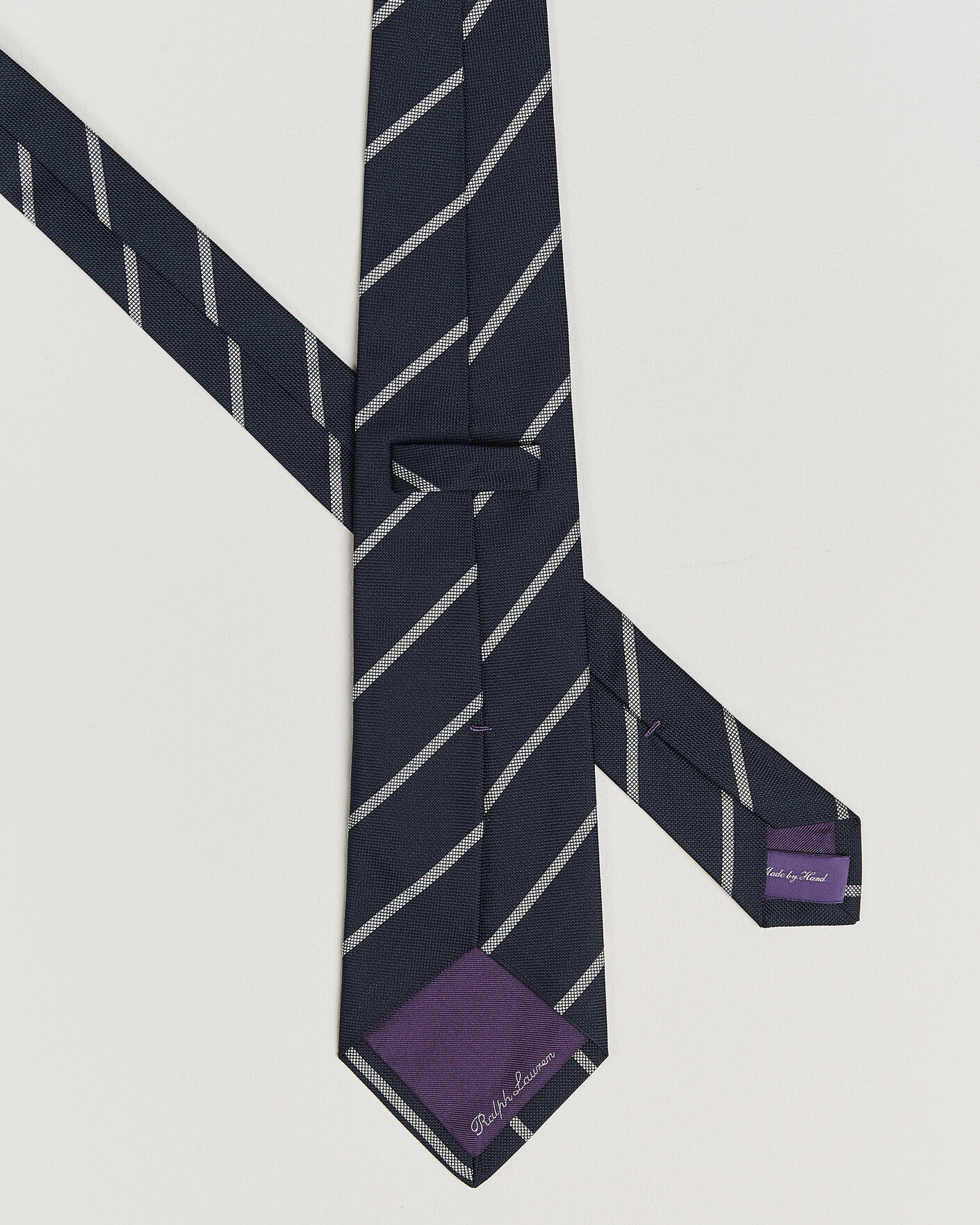 Herren | Krawatten | Ralph Lauren Purple Label | Regimental Stripe Silk Tie Navy/Silver