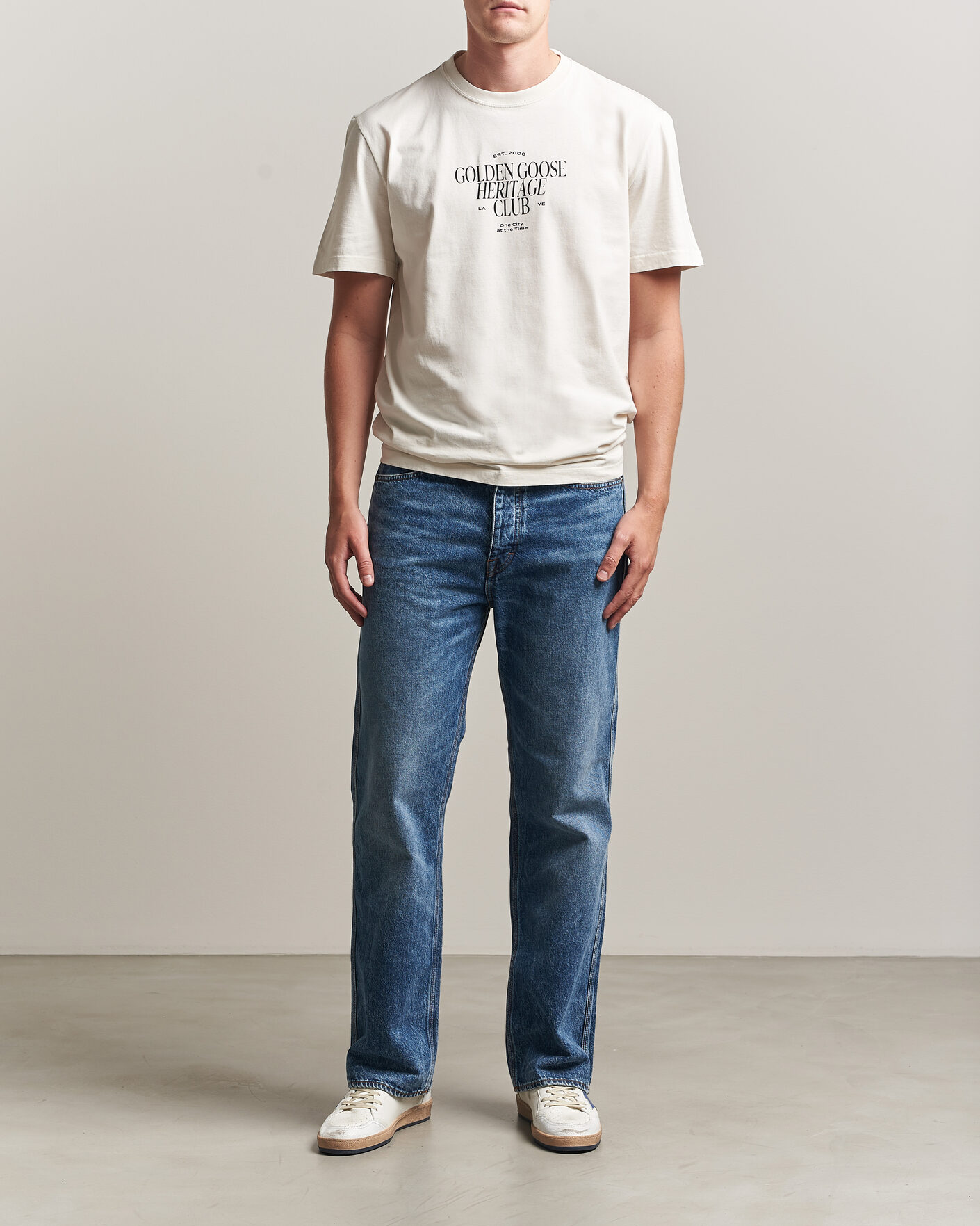 Herren | T-Shirts | Golden Goose | Journey Print T-Shirt Heritage White