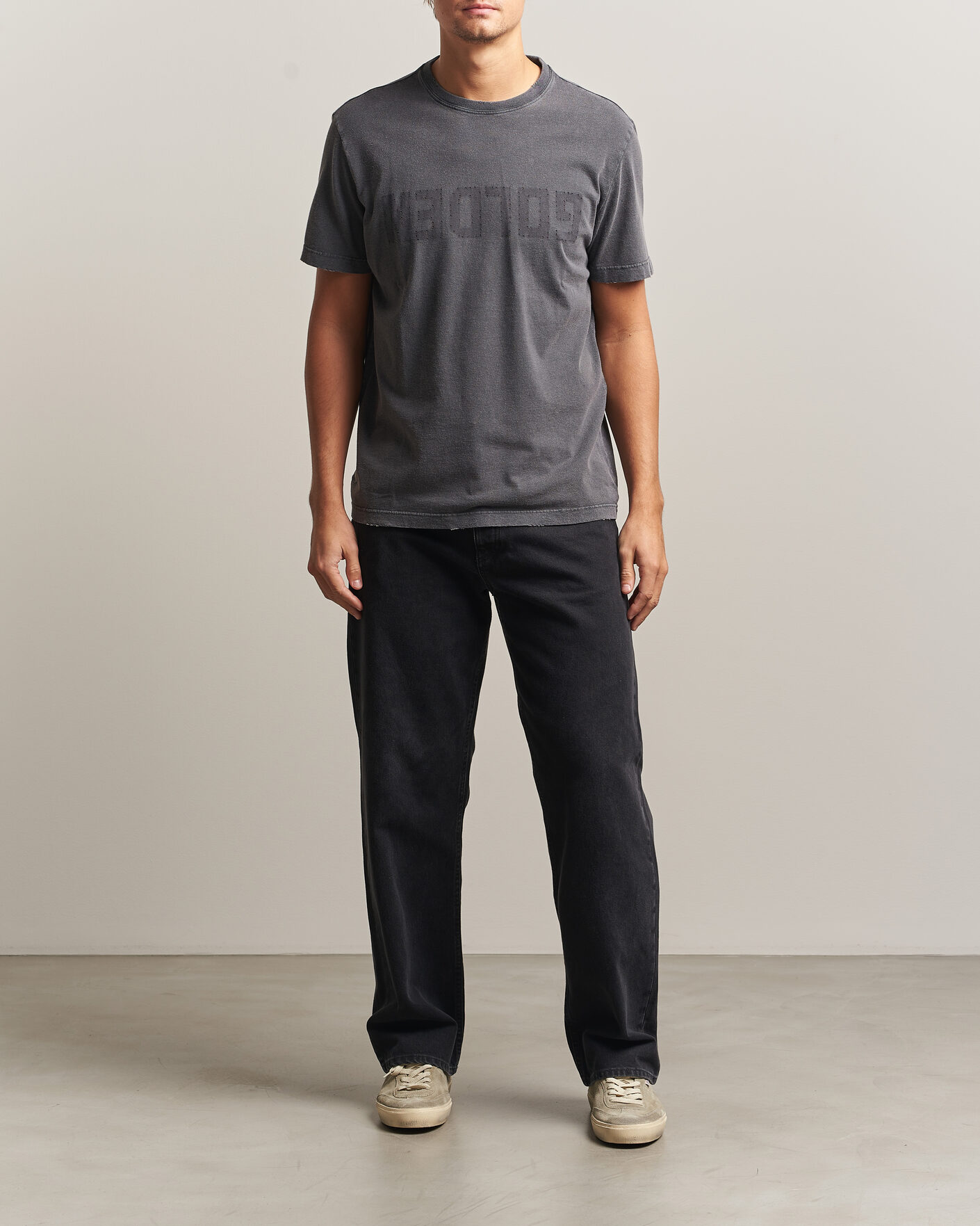 Herren | T-Shirts | Golden Goose | Distressed Cotton T-Shirt Anthracite