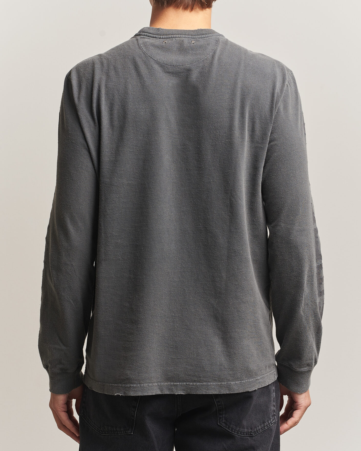 Herren | Pullover | Golden Goose | Long Sleeve Garment Dyed T-Shirt Anthracite