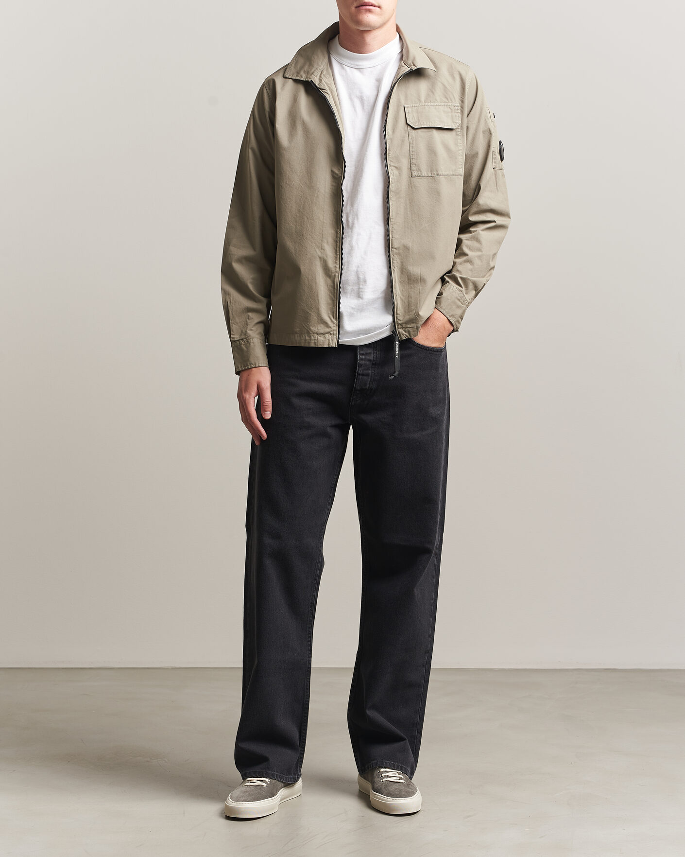 Herren | Hemden | C.P. Company | Organic Cotton Gabardine Zip Overshirt Grey