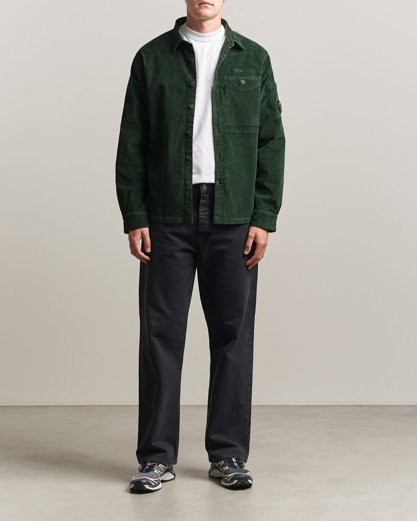 Herren | Hemden | C.P. Company | Corduroy Lens Overshirt Emerald Green