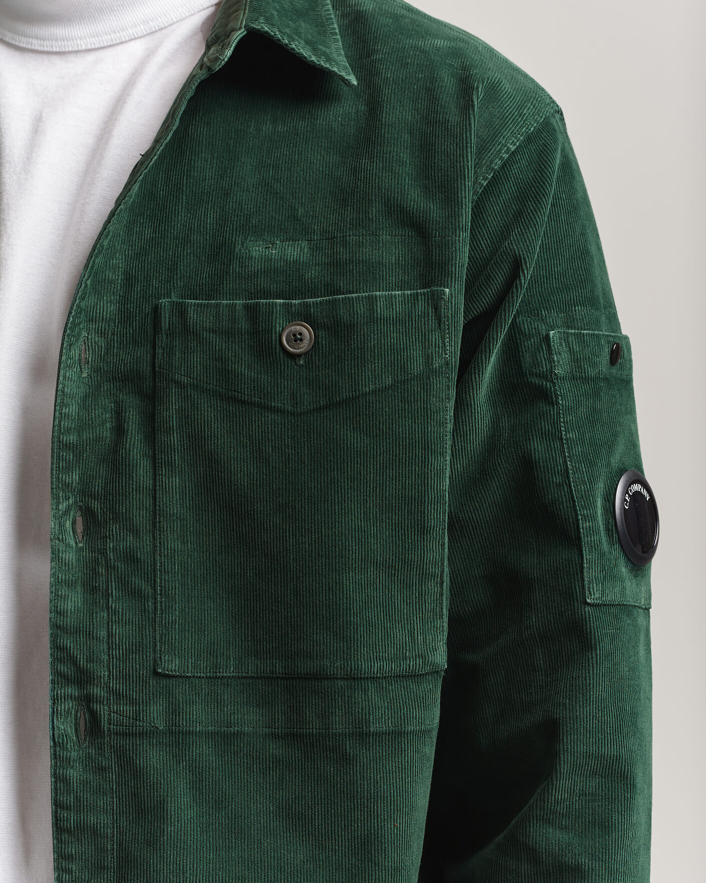 Herren | Hemden | C.P. Company | Corduroy Lens Overshirt Emerald Green