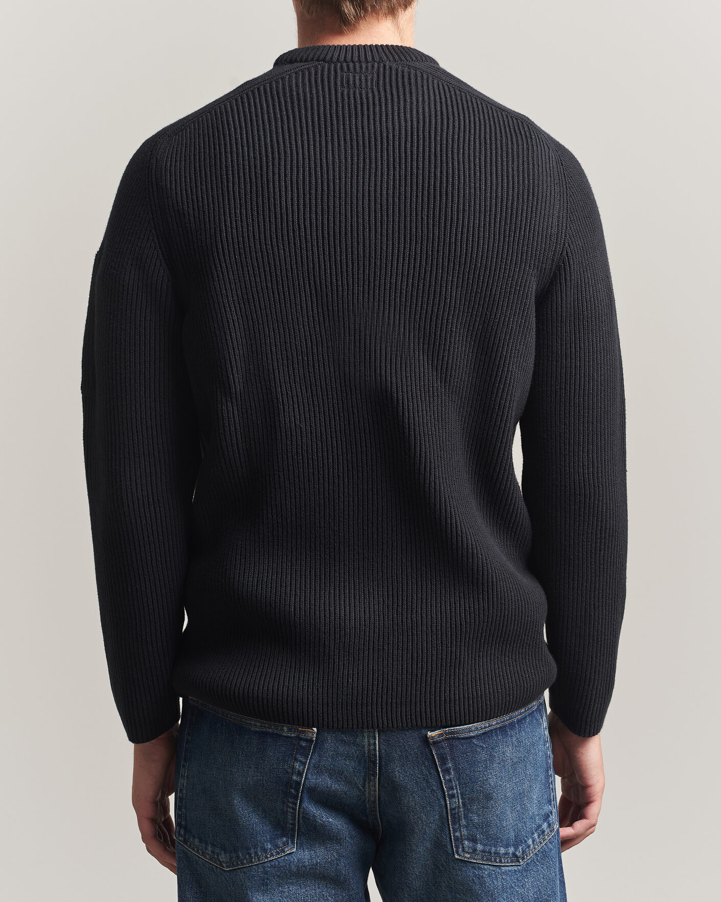 Herren | Pullover | C.P. Company | Full Rib Knitted Cotton Crew Neck Black