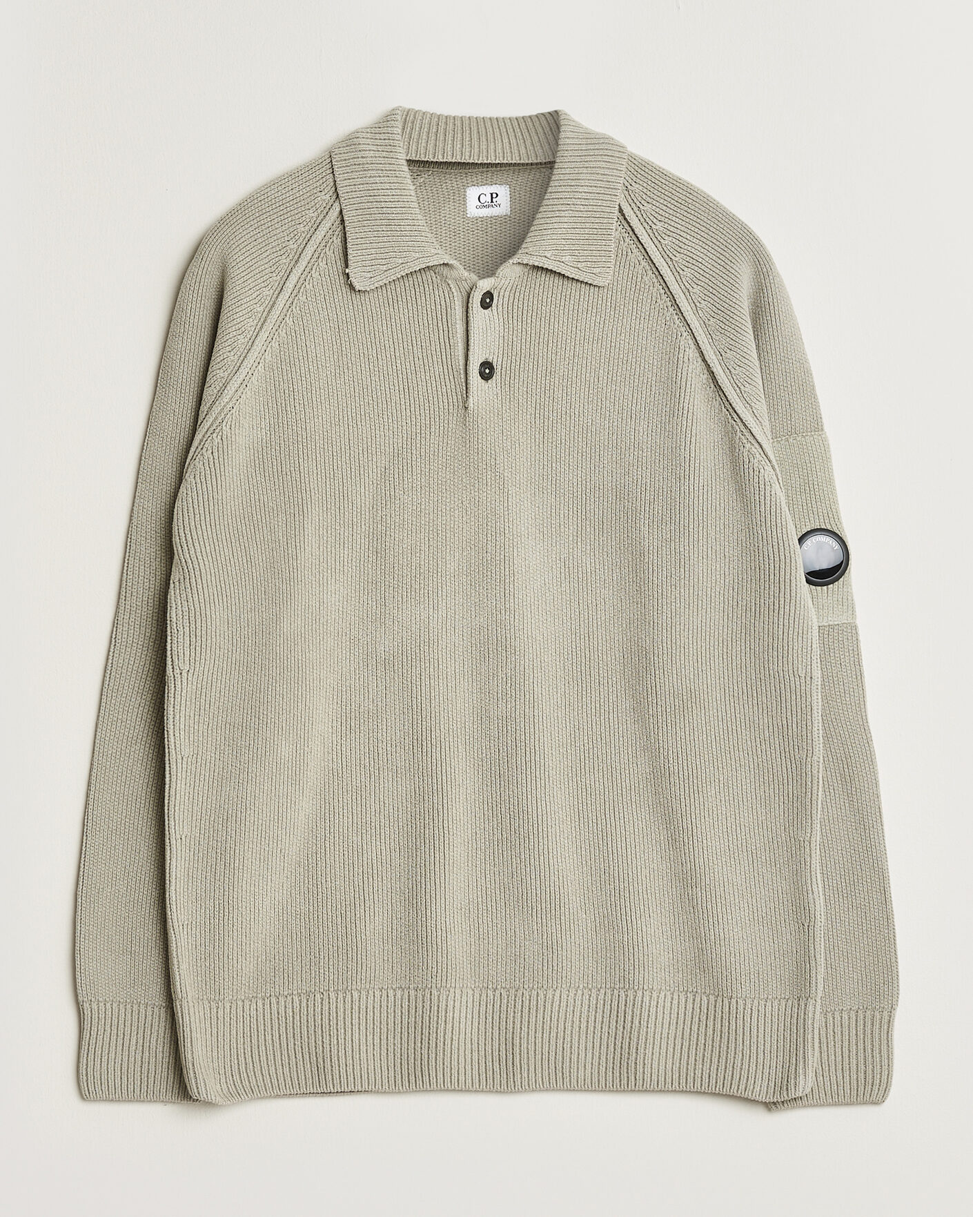 Herren | Pullover | C.P. Company | Cotton Chenille Polo Collar Light Grey