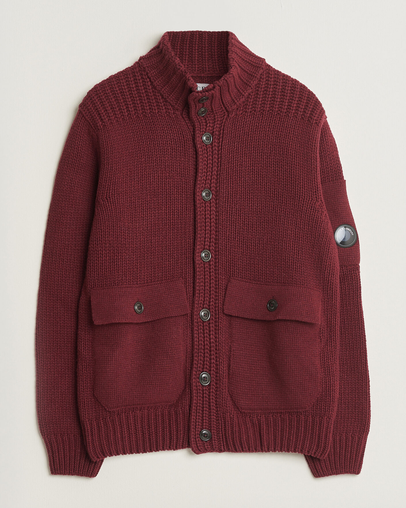Herren | Pullover | C.P. Company | Heavy Lambswool Cardigan Burgundy