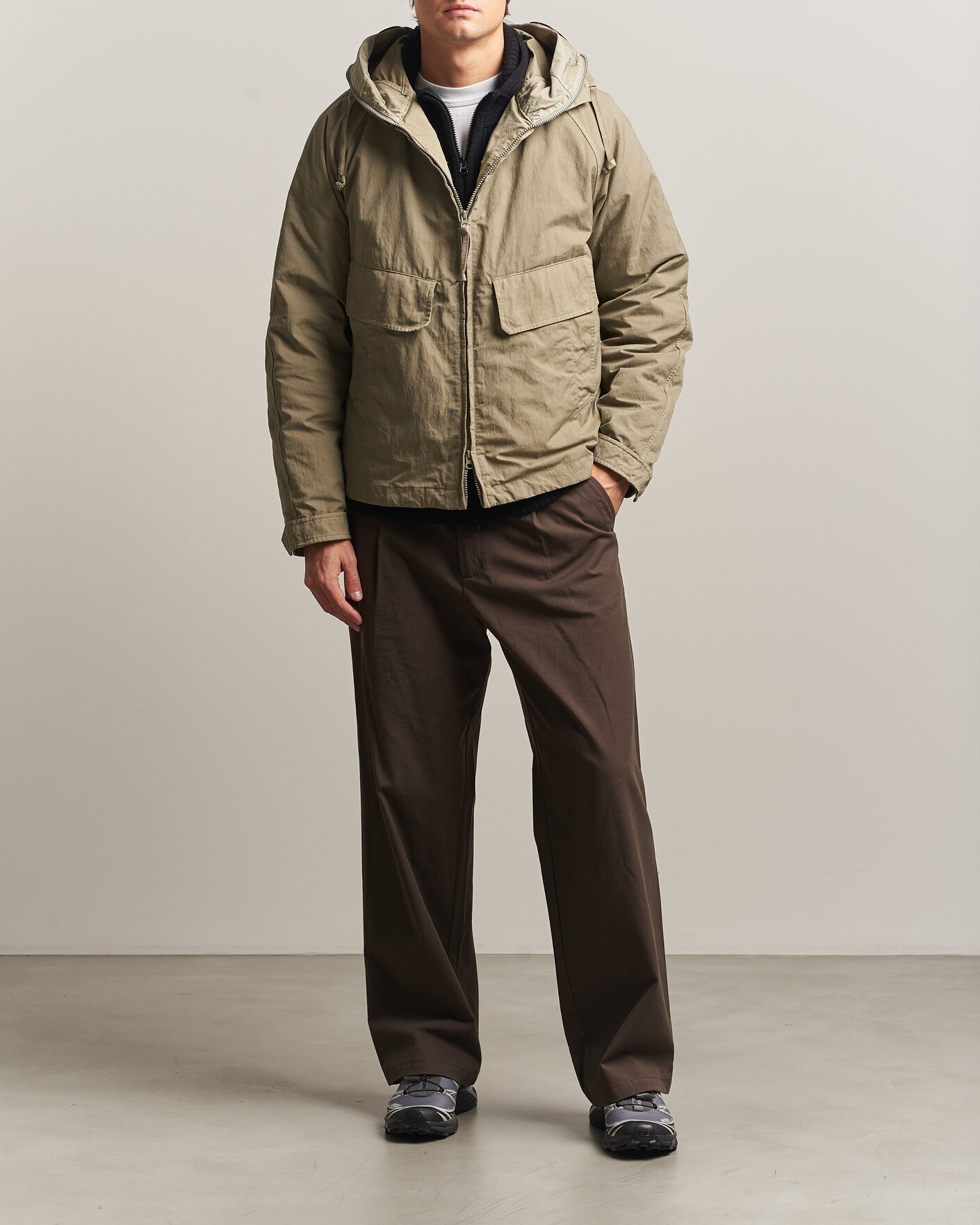 Herren | Jacken | C.P. Company | Heavy Nylon Twill Down Padded Jacket Light Grey