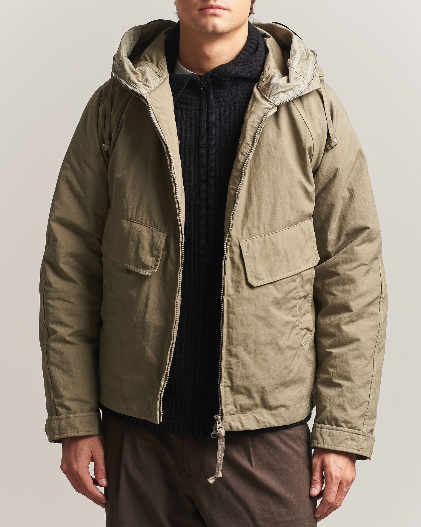 Herren | Jacken | C.P. Company | Heavy Nylon Twill Down Padded Jacket Light Grey