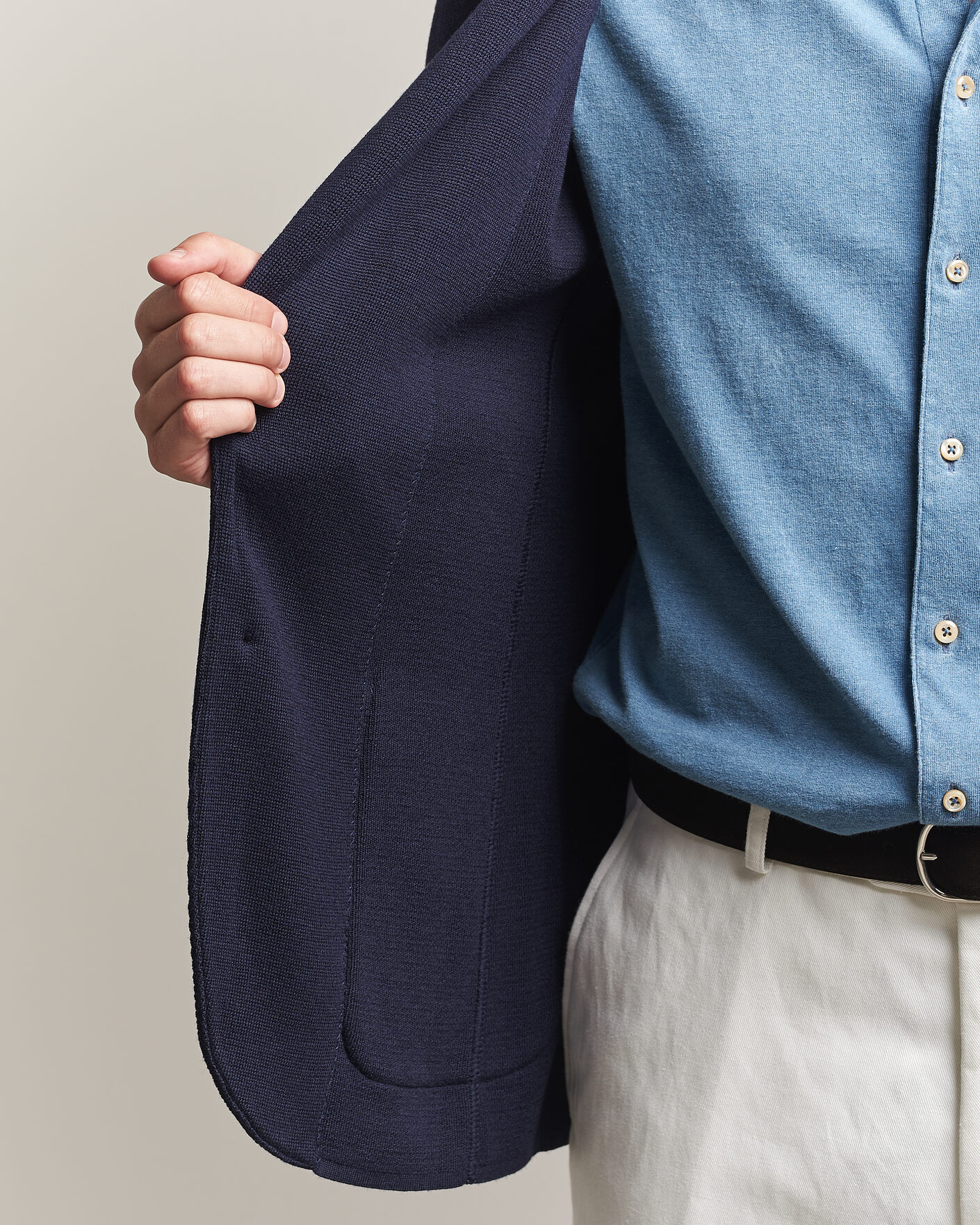 Herren | Sakkos | Lardini | Knitted Wool Blazer Navy