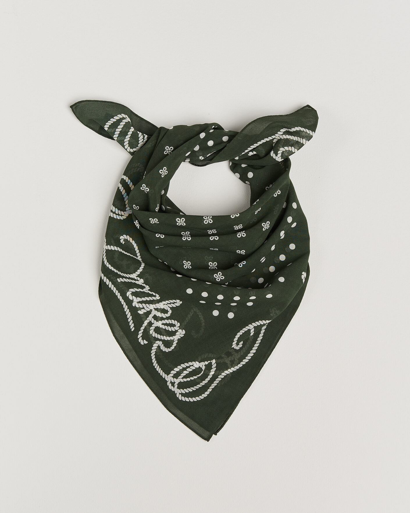 Herren | Tücher | Drake's | Rope Border Cotton Bandana Green