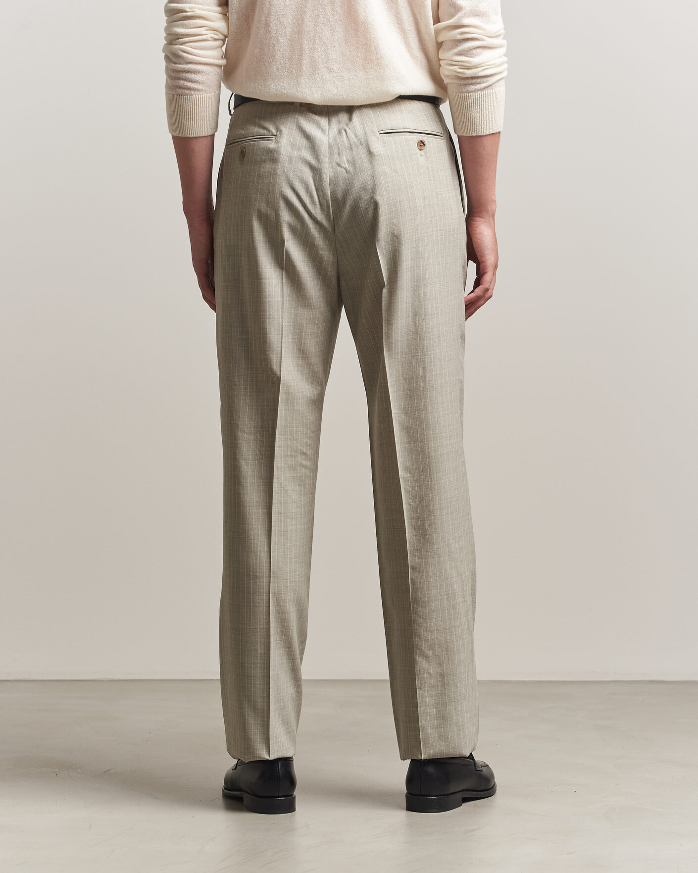 Herren | Hosen | Ralph Lauren Purple Label | Glenn Pinstriped Pleated Wool Trousers Grey