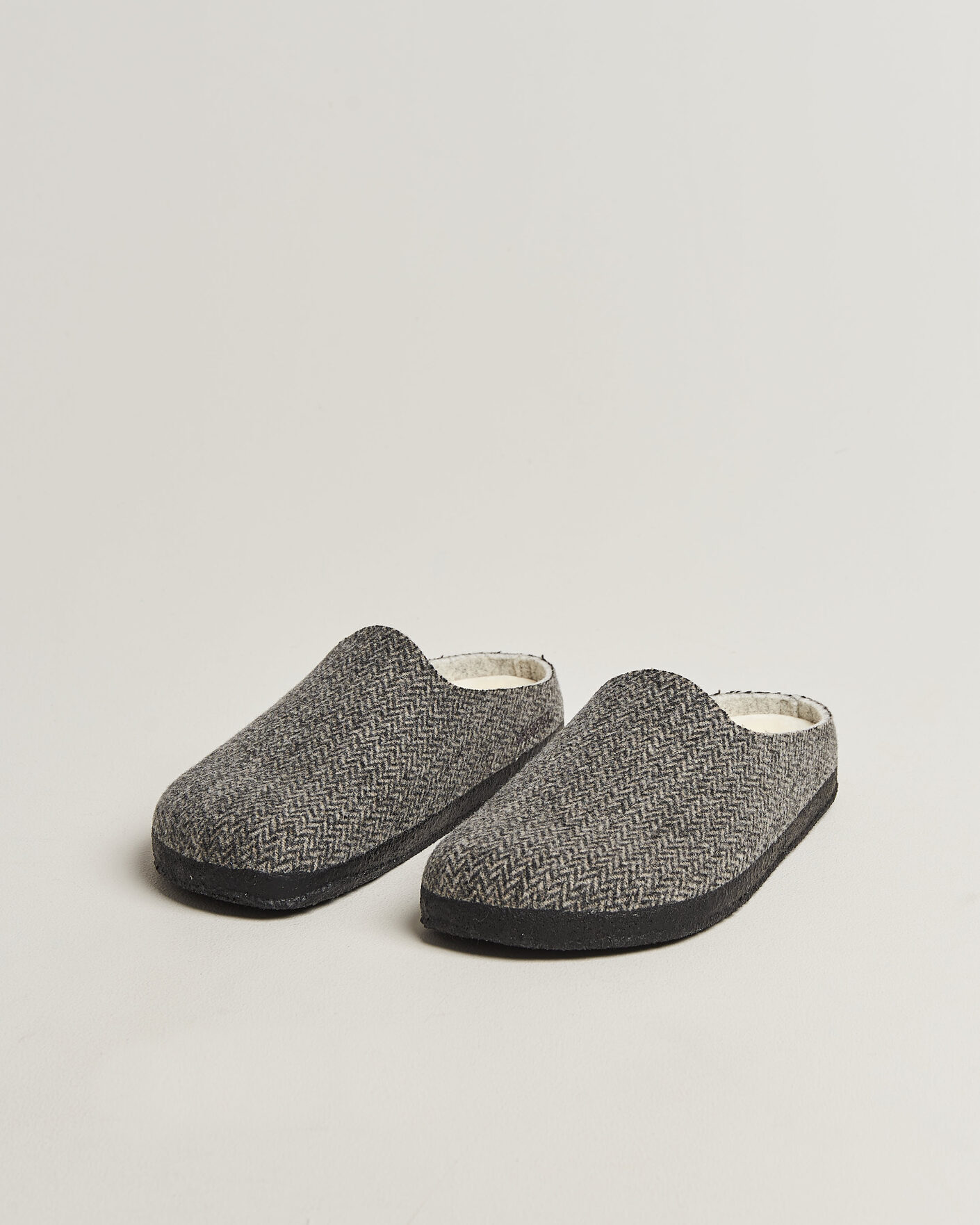 Herren | Sandalen & Pantoletten | BIRKENSTOCK | Amsterdam Wrapped Dip Shearling Dark Grey Herringbone