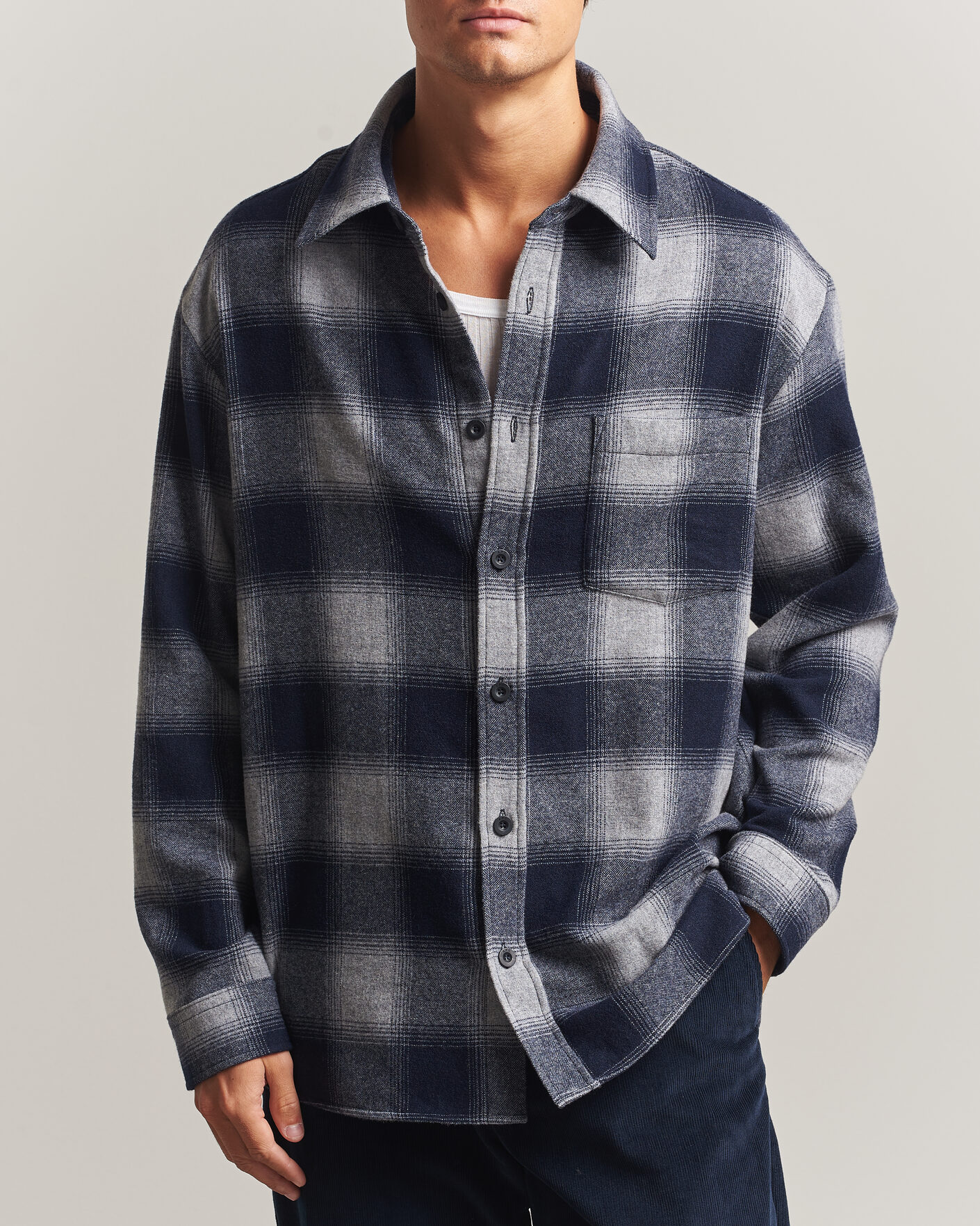 Herren | Hemden | A.P.C. | Malaury Checked Overshirt Light Grey