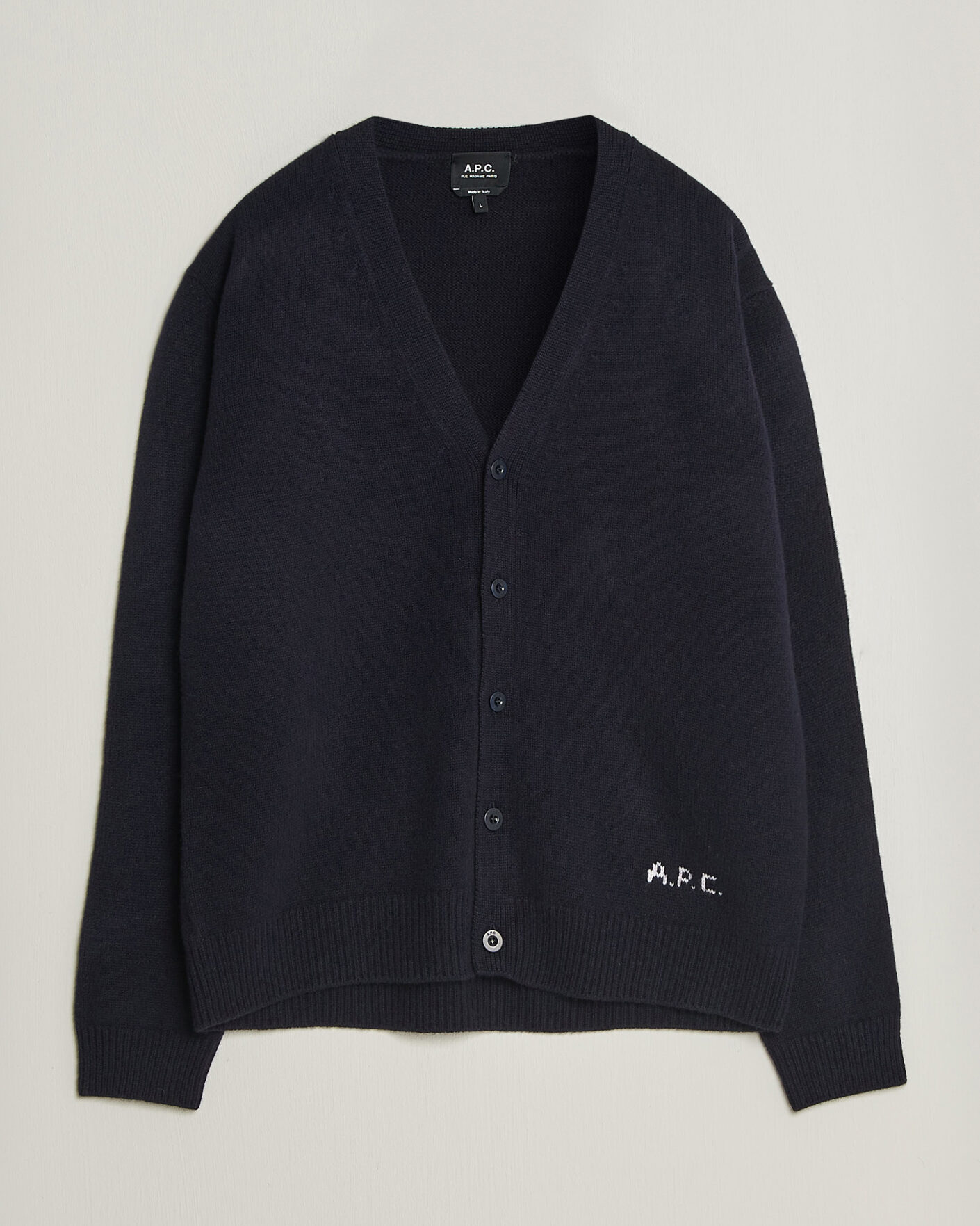 Herren | Pullover | A.P.C. | Kevin Wool Knitted Cardigan Dark Navy