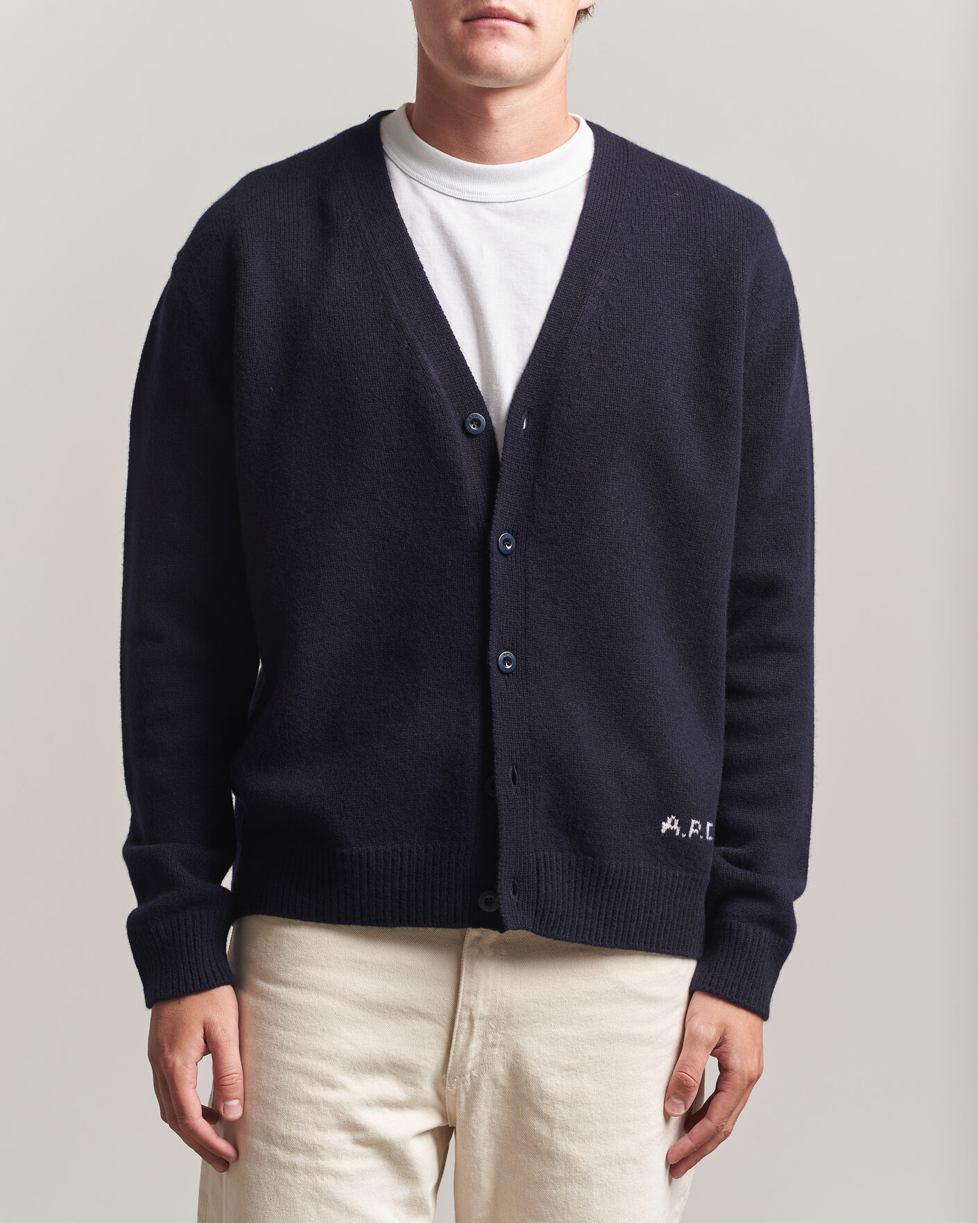 Herren | Pullover | A.P.C. | Kevin Wool Knitted Cardigan Dark Navy
