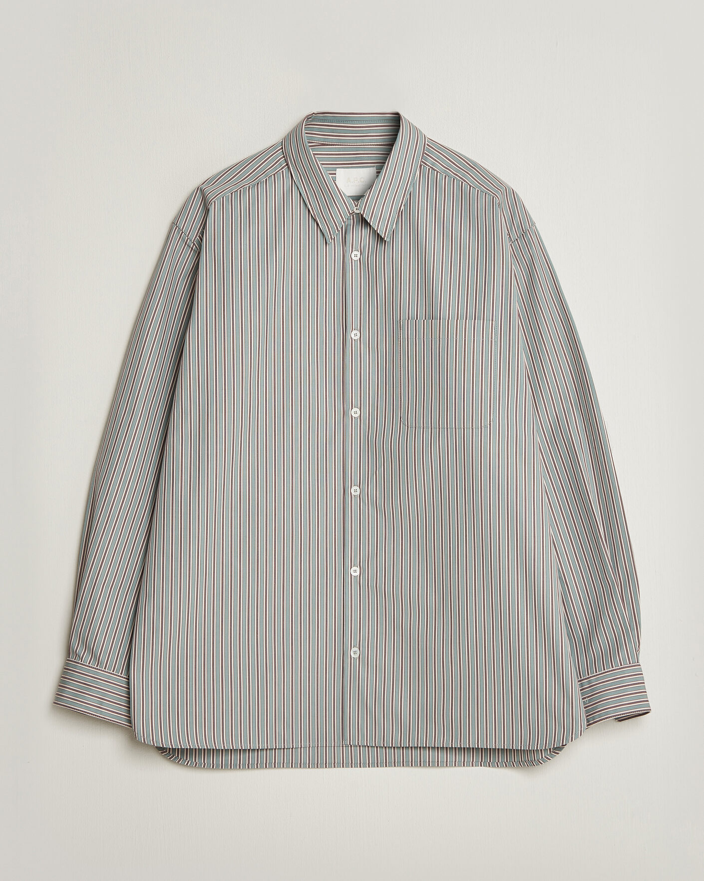 Herren | Hemden | A.P.C. | Malo Cotton Striped Shirt Almond Green