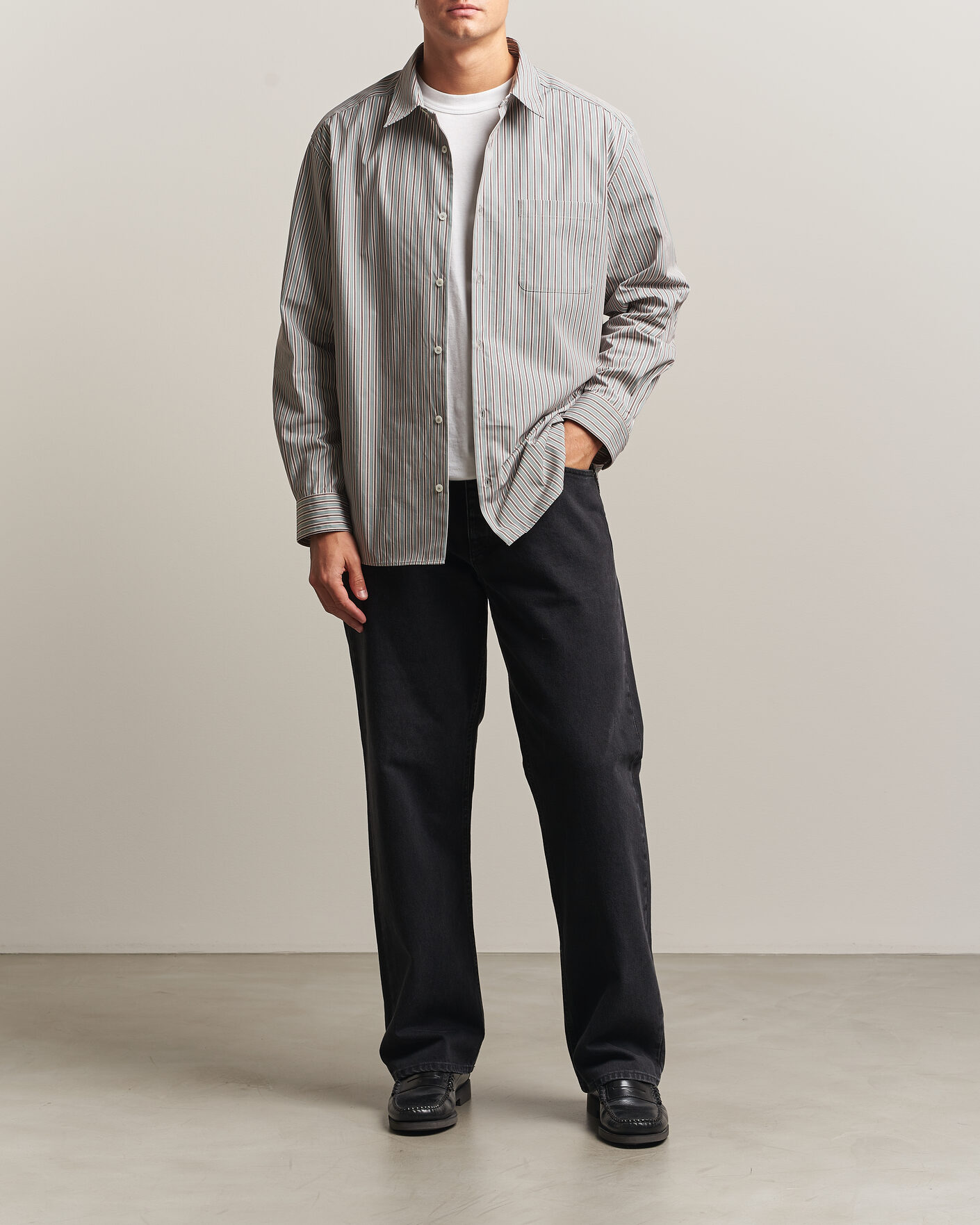 Herren | Hemden | A.P.C. | Malo Cotton Striped Shirt Almond Green