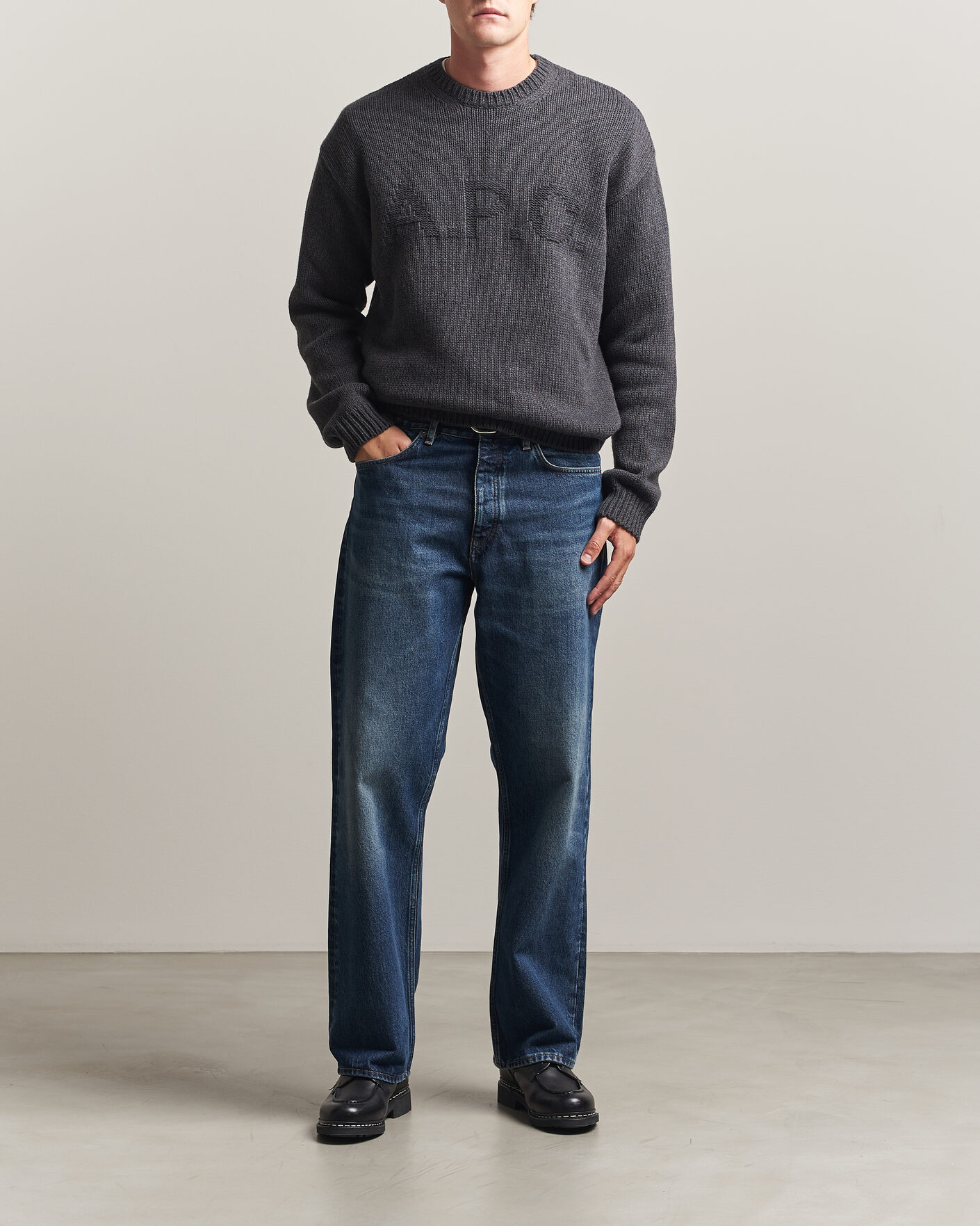 Herren | Pullover | A.P.C. | George Wool Knitted Sweater Anthracite Melange