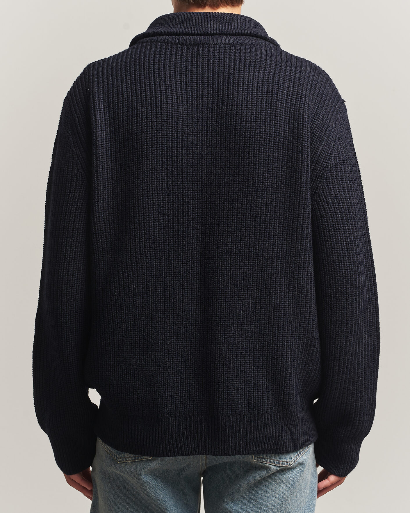 Herren | Pullover | A.P.C. | Daniel Wool Rib Knitted Half Zip Dark Navy