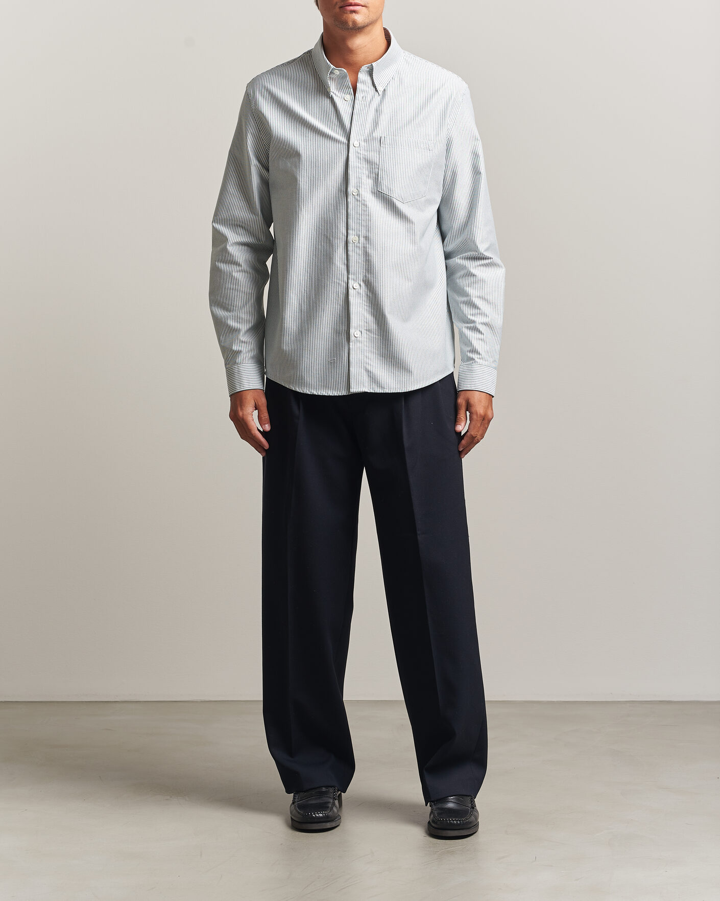 Herren | Hemden | A.P.C. | Greg Striped Oxford Shirt Green/White