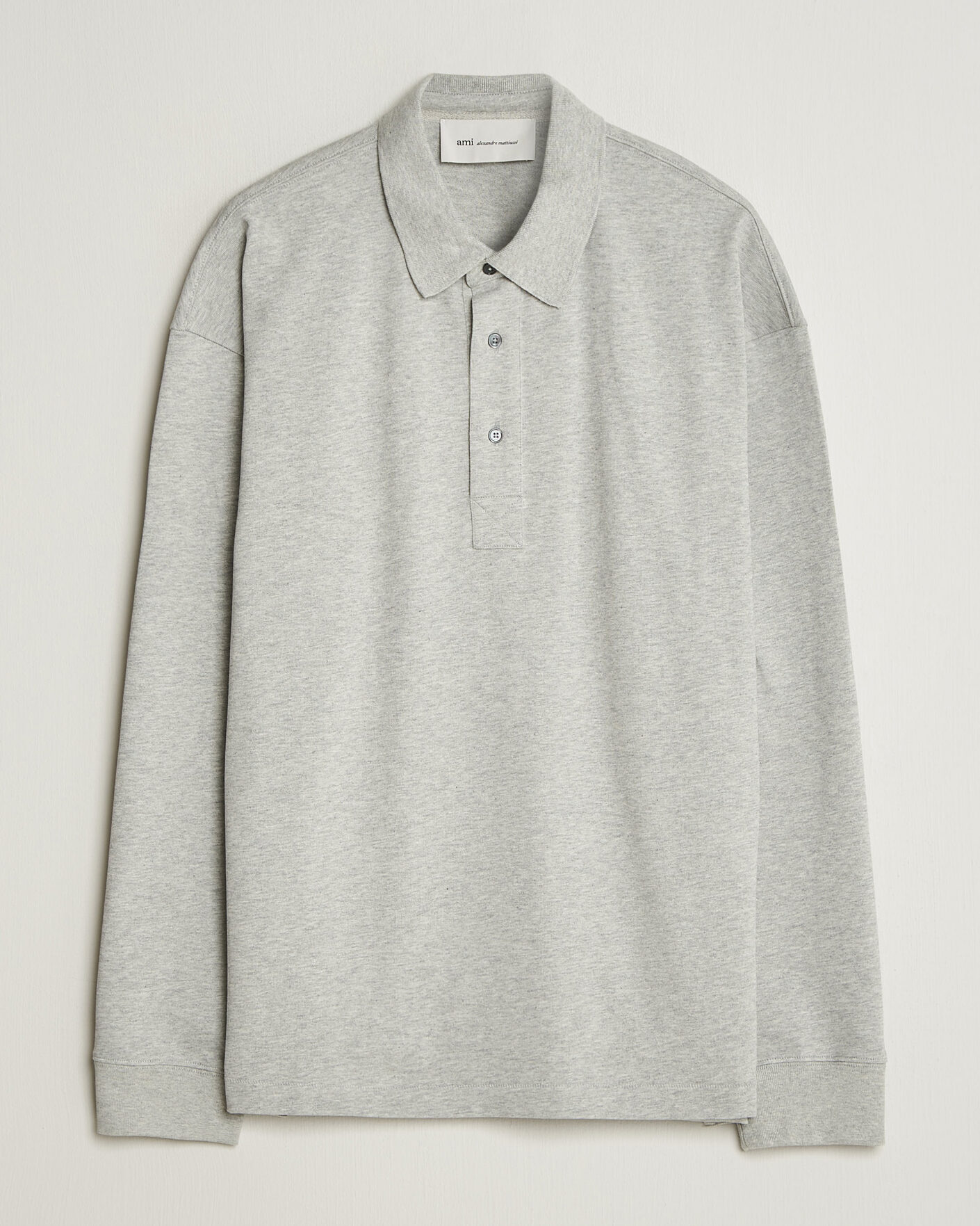 Herren | Pullover | AMI | Heritage Logo Rugger Light Grey Melange