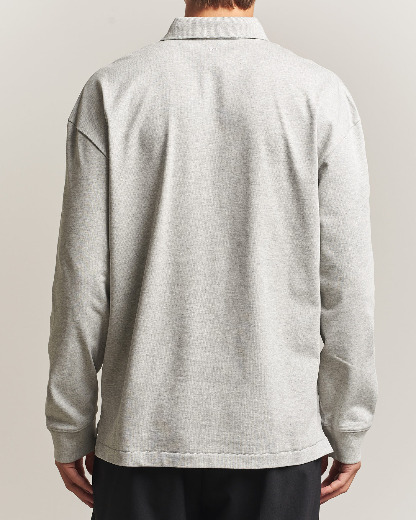 Herren | Pullover | AMI | Heritage Logo Rugger Light Grey Melange