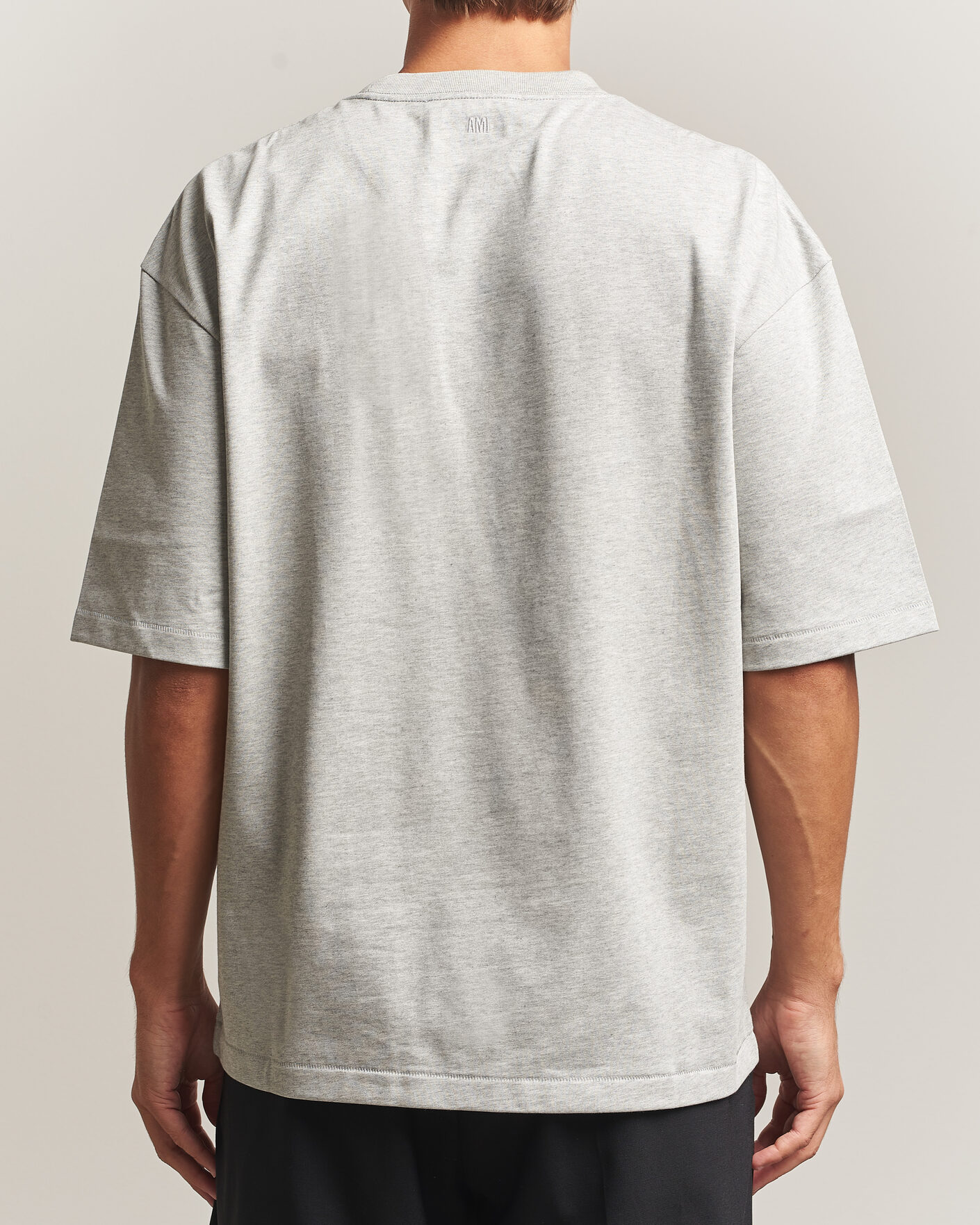 Herren | T-Shirts | AMI | Heritage Logo T-Shirt Light Grey Melange