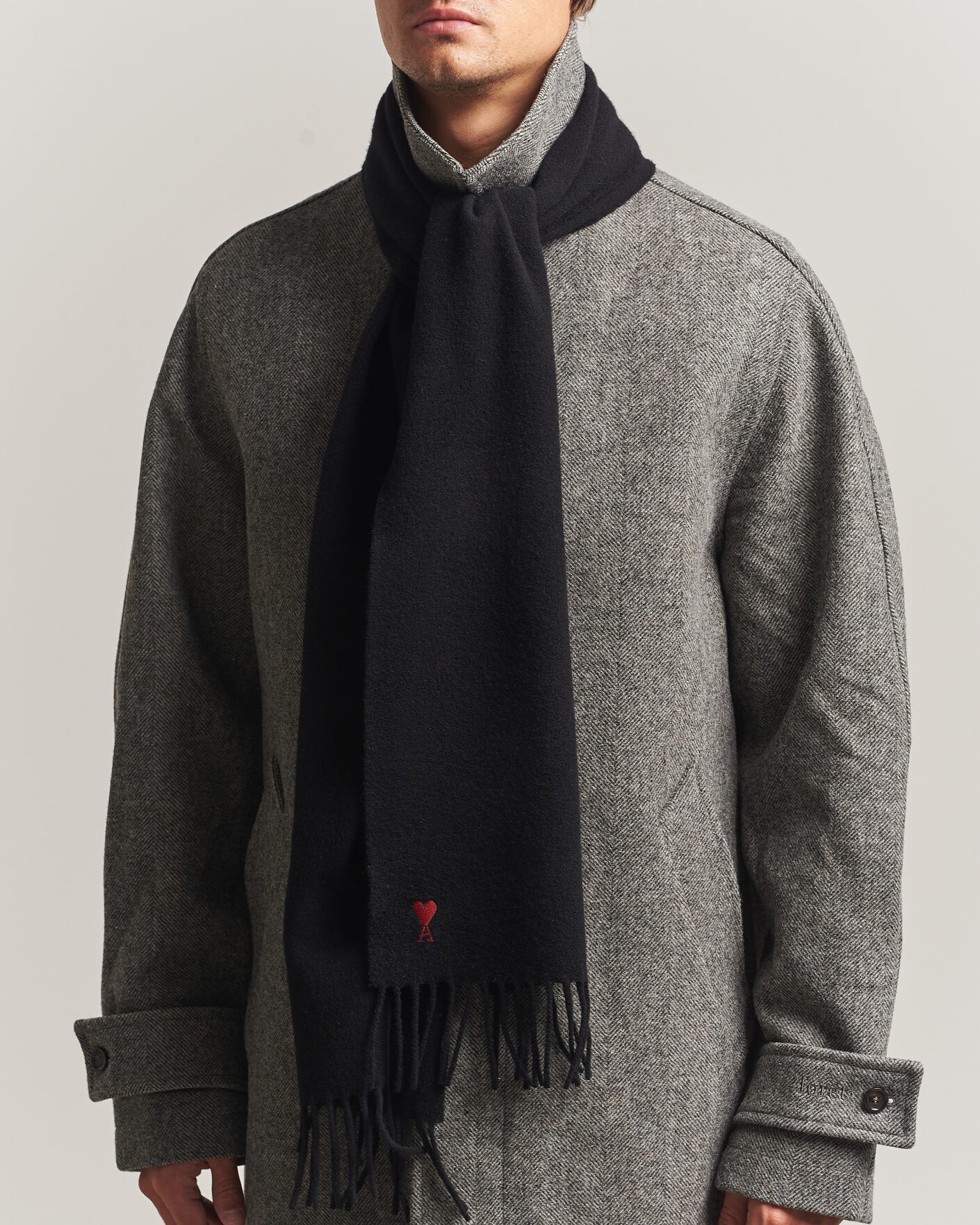 Herren | Schals | AMI | Heart Logo Scarf Black