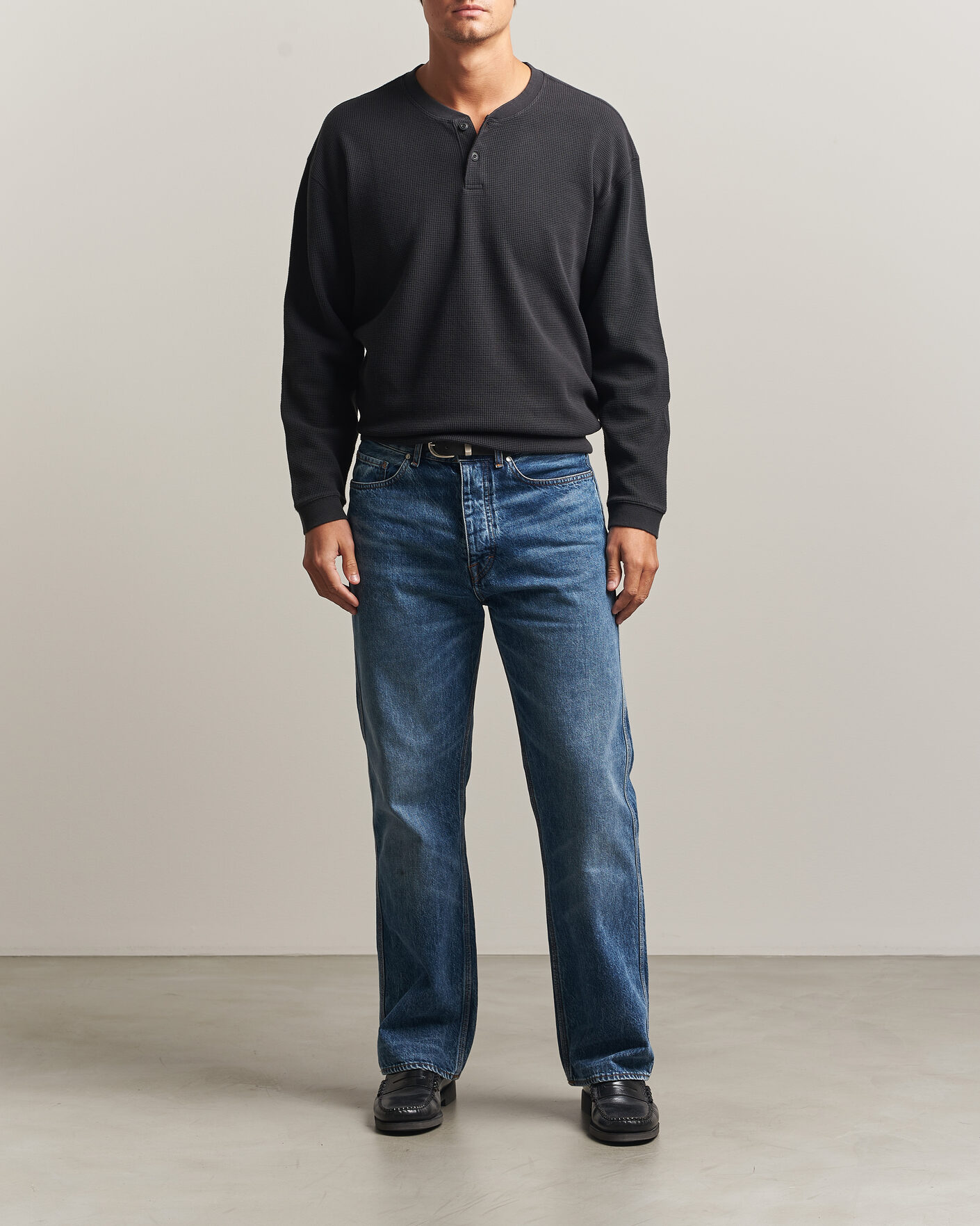 Herren | Pullover | Levi's | Relaxed Henley Mineral Black