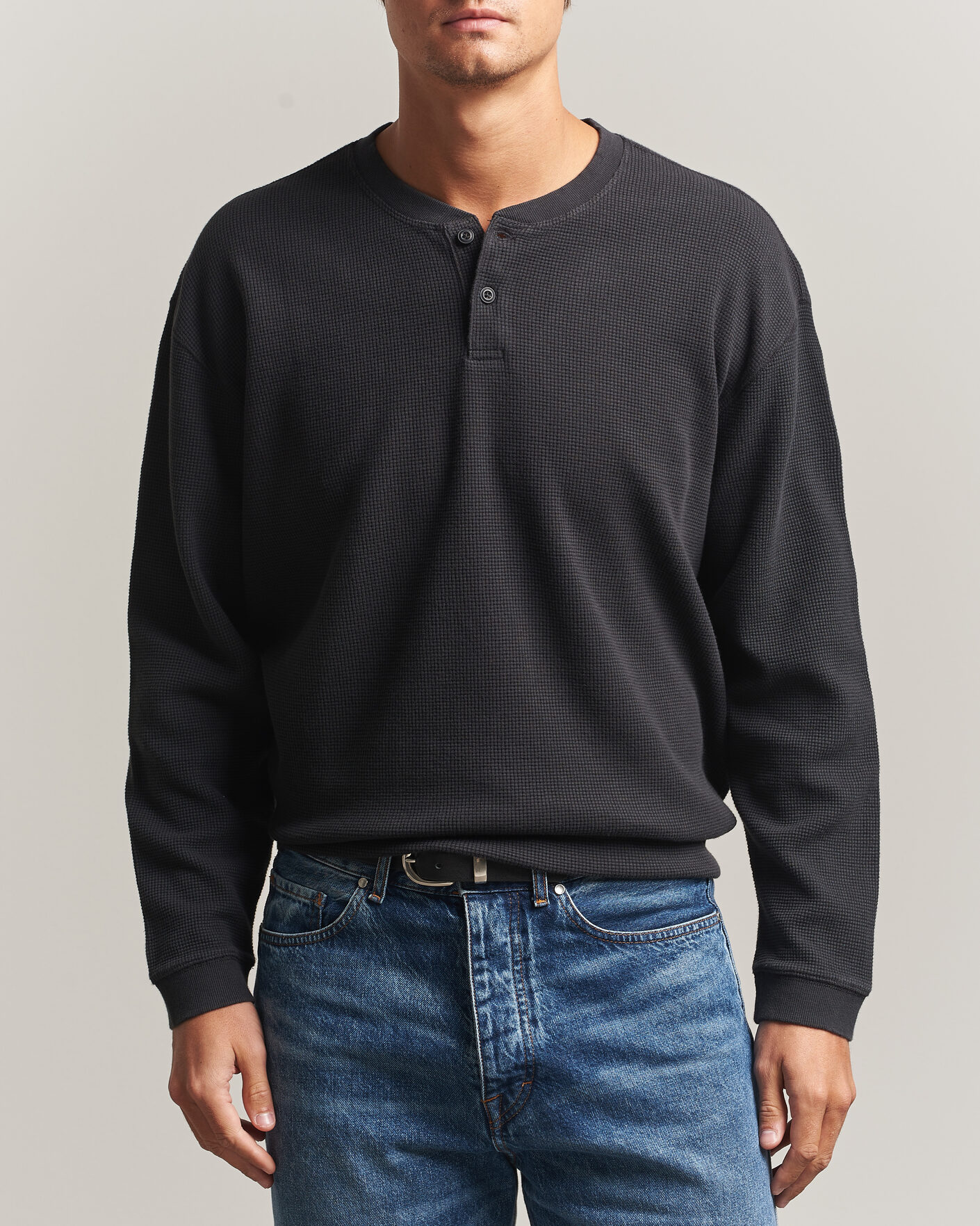 Herren | Pullover | Levi's | Relaxed Henley Mineral Black