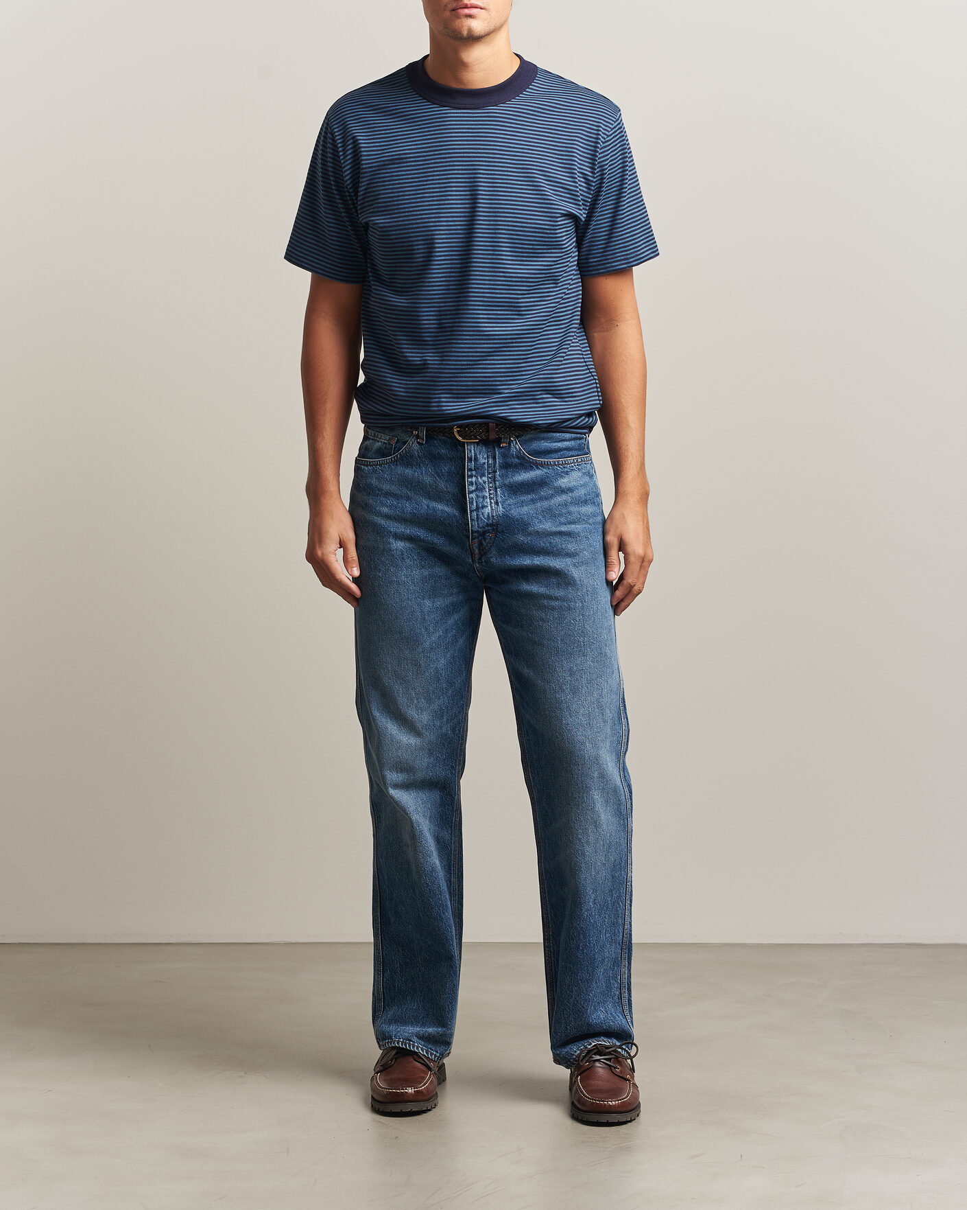 Herren | T-Shirts | Armor-lux | Héritage Callac Striped T-Shirt Navy/Teal