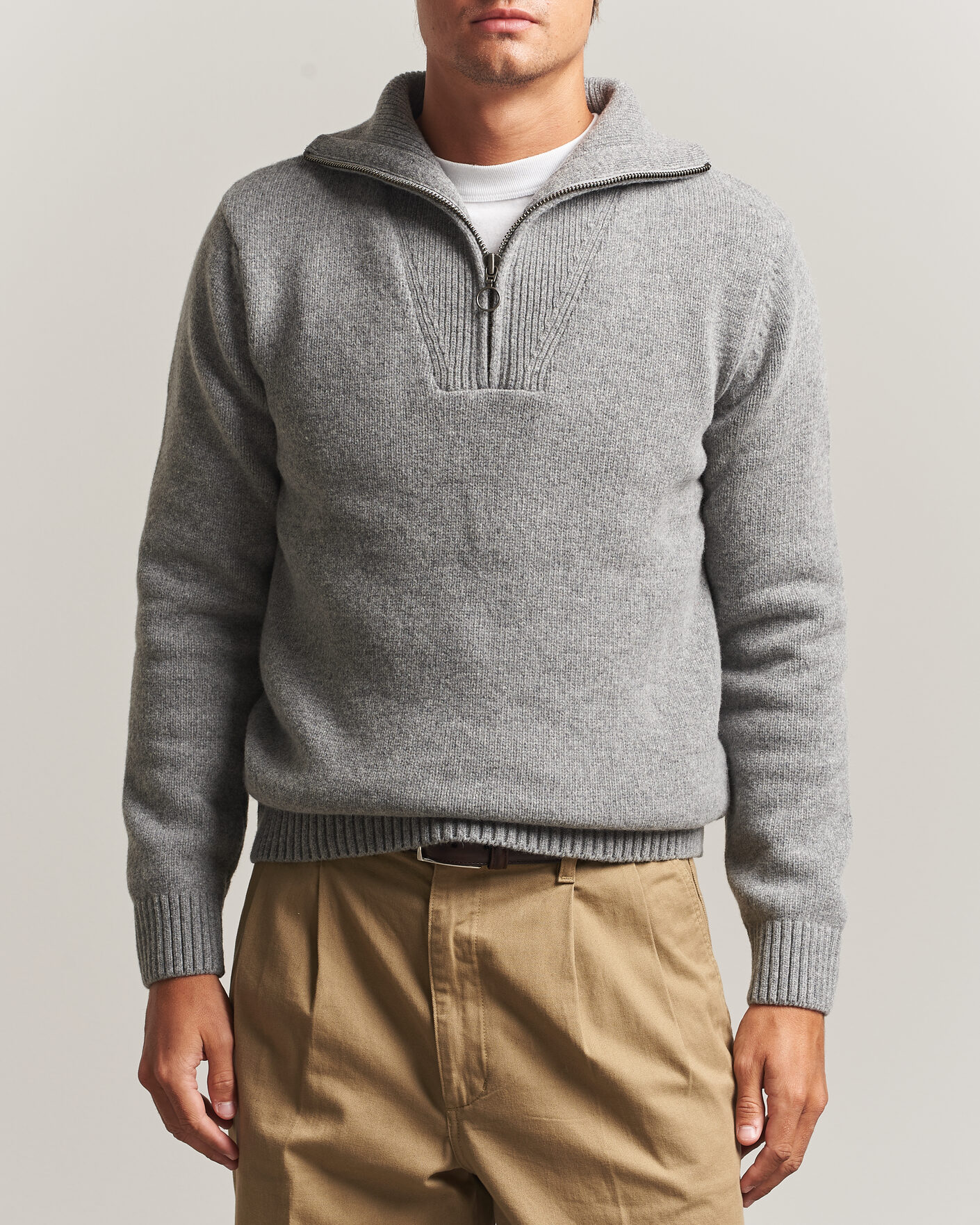 Herren | Pullover | Armor-lux | Wool Knitted Half Zip Slate