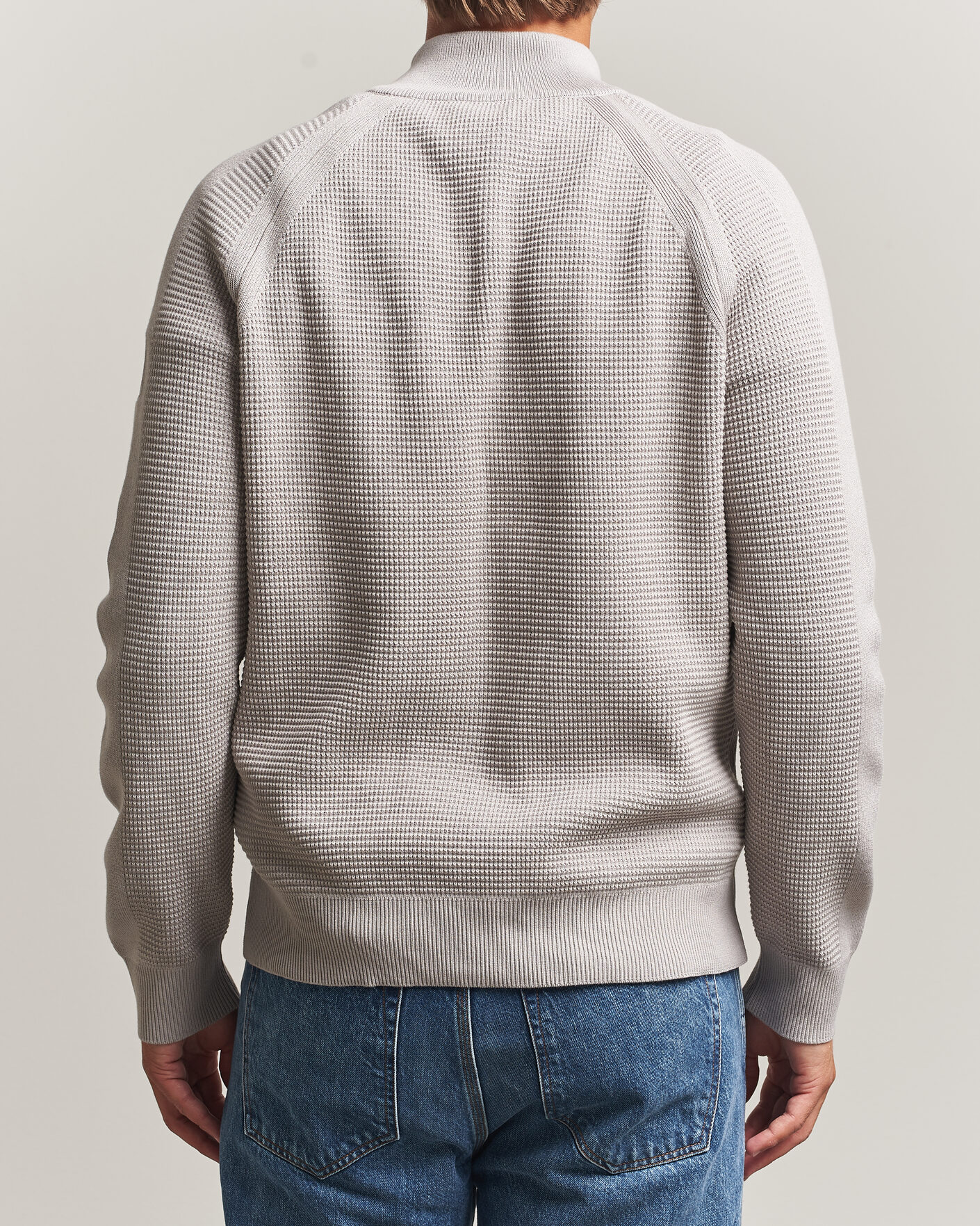 Herren | Pullover | Belstaff | Bradwell Cotton Knitted Quarter Zip Concrete