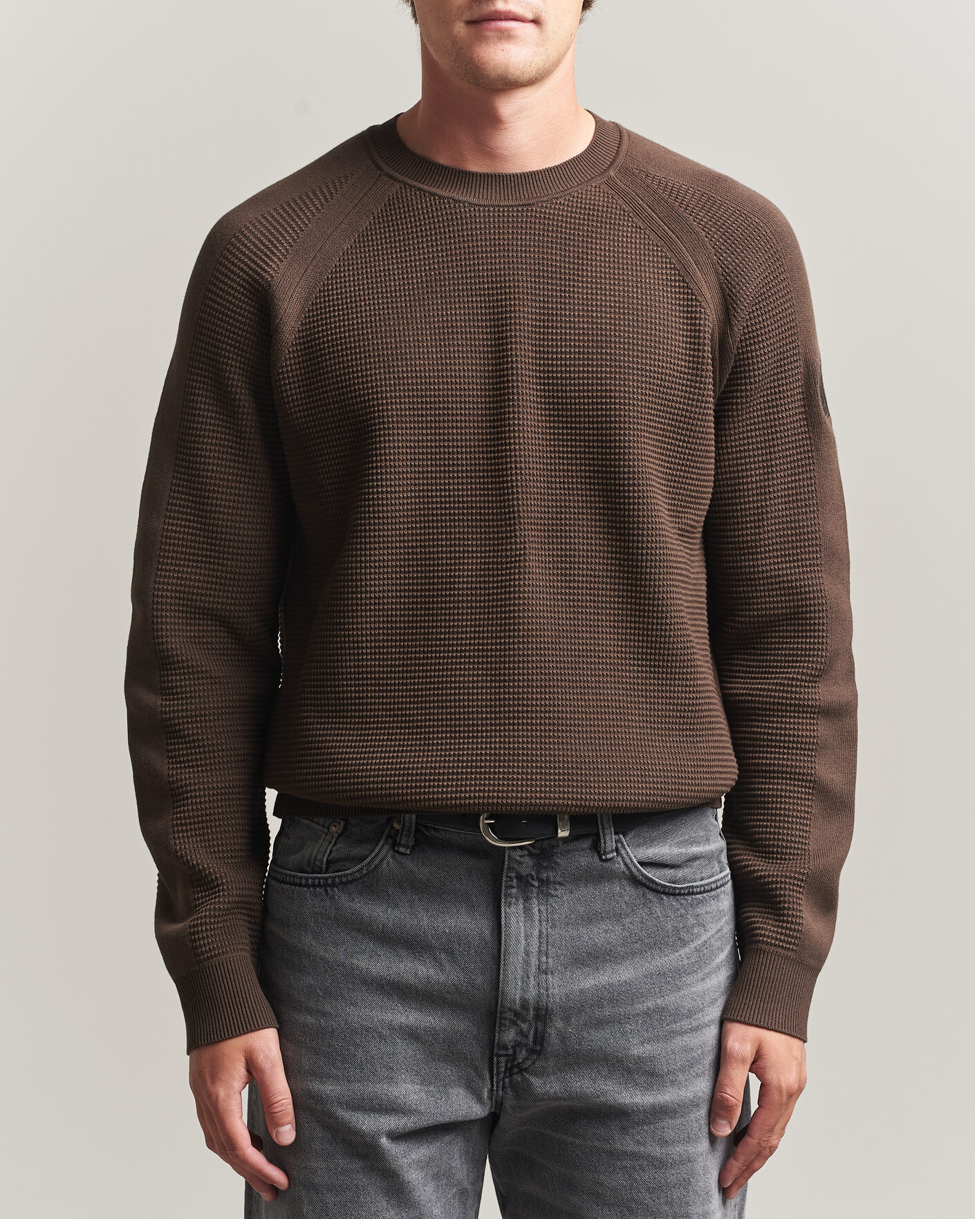 Herren | Pullover | Belstaff | Bradwell Cotton Knitted Crew Neck Army Olive