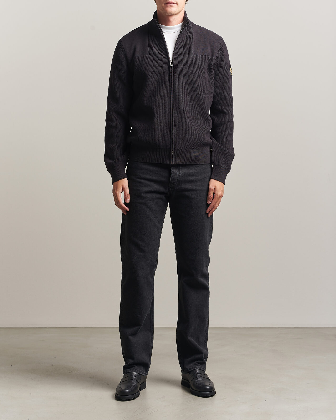 Herren | Pullover | Belstaff | Commander Knitted Full Zip Black