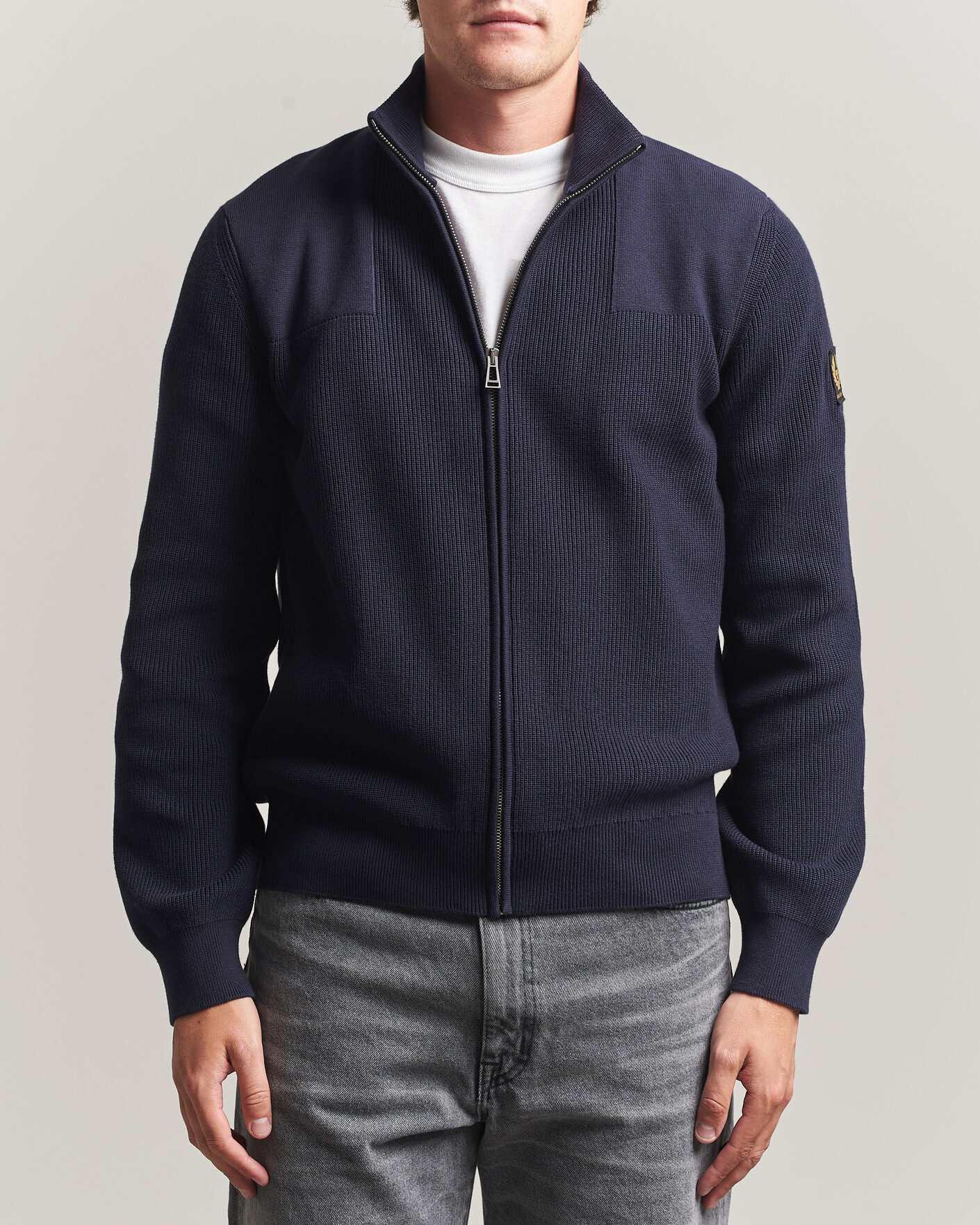 Herren | Pullover | Belstaff | Commander Knitted Full Zip Dark Ink