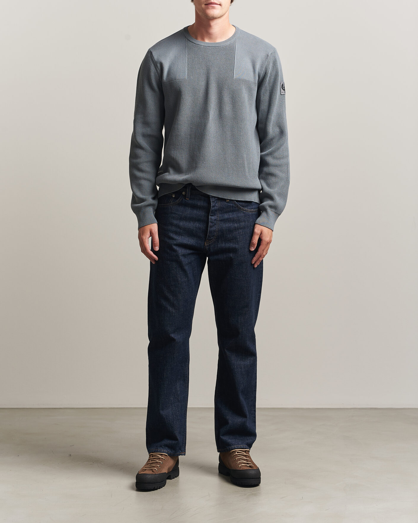 Herren | Pullover | Belstaff | Commander Knitted Crew Neck Atlantic Grey
