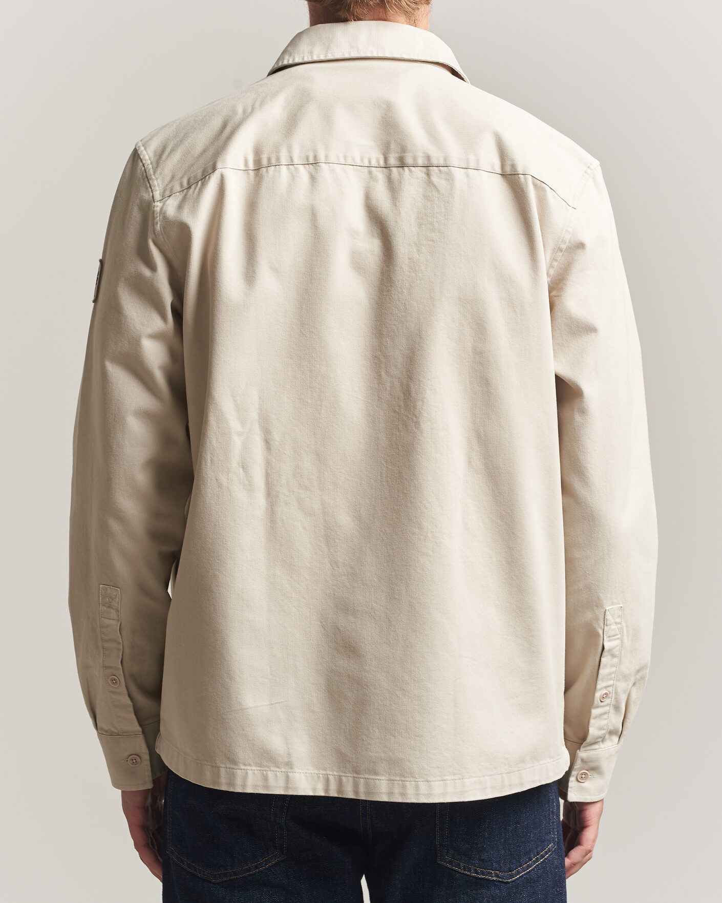 Herren | Hemden | Belstaff | Outpost Cotton Herringbone Overshirt Pale Stone