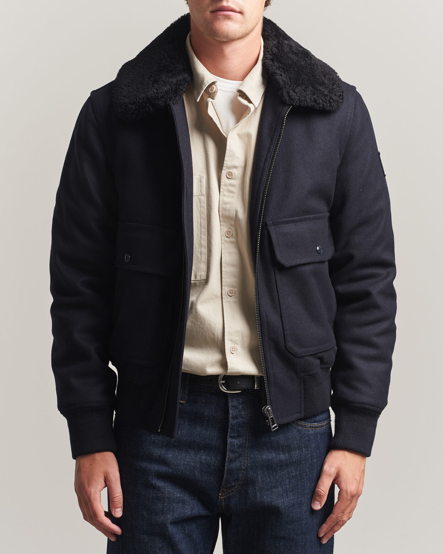 Herren | Jacken | Belstaff | Welder Wool Bomber Jacket Dark Ink