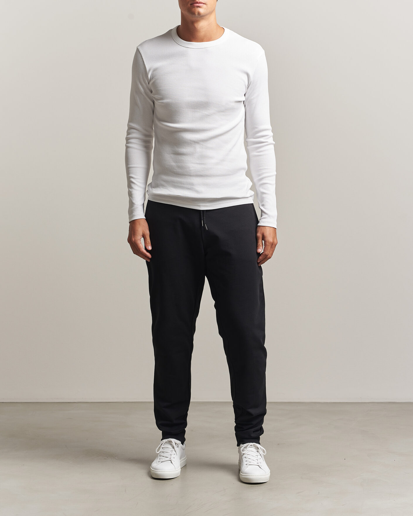 Herren | T-Shirts | Bread & Boxers | Ribbed Long Sleeve T-Shirt White
