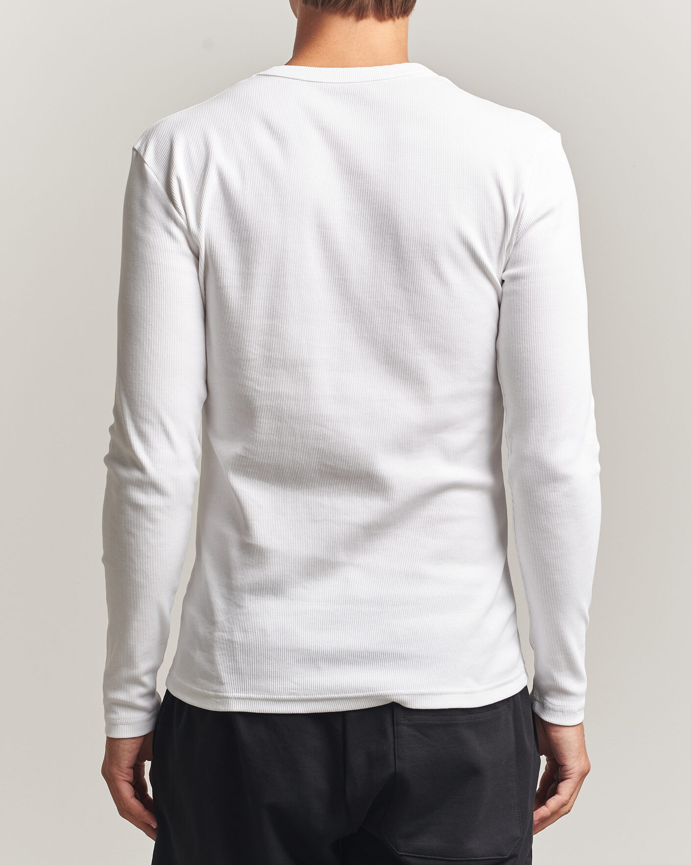 Herren | T-Shirts | Bread & Boxers | Ribbed Long Sleeve T-Shirt White