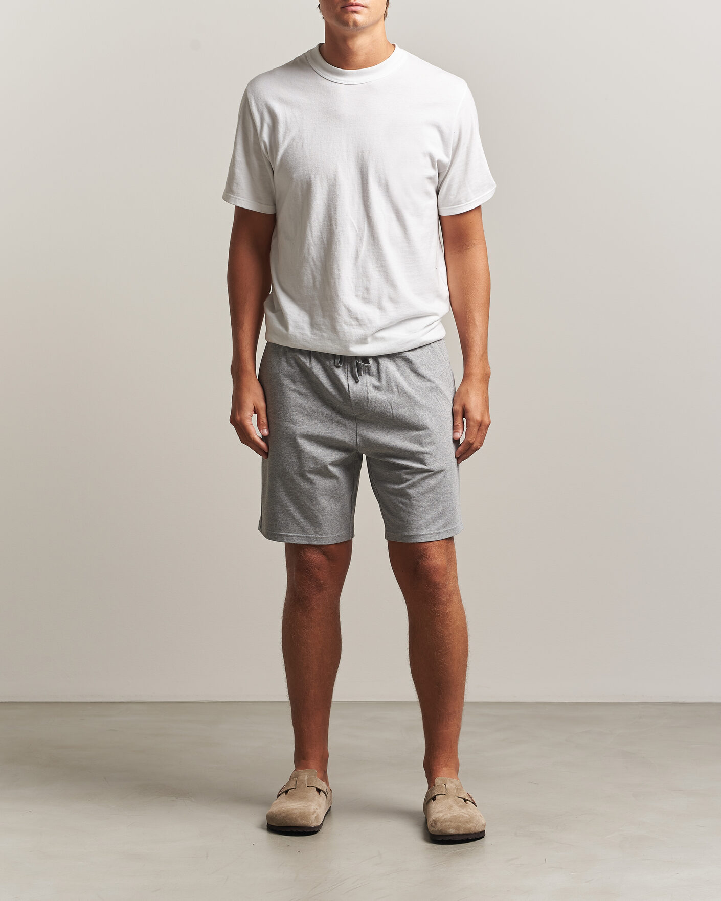 Herren | Shorts | Bread & Boxers | Pyjama Shorts Grey Melange