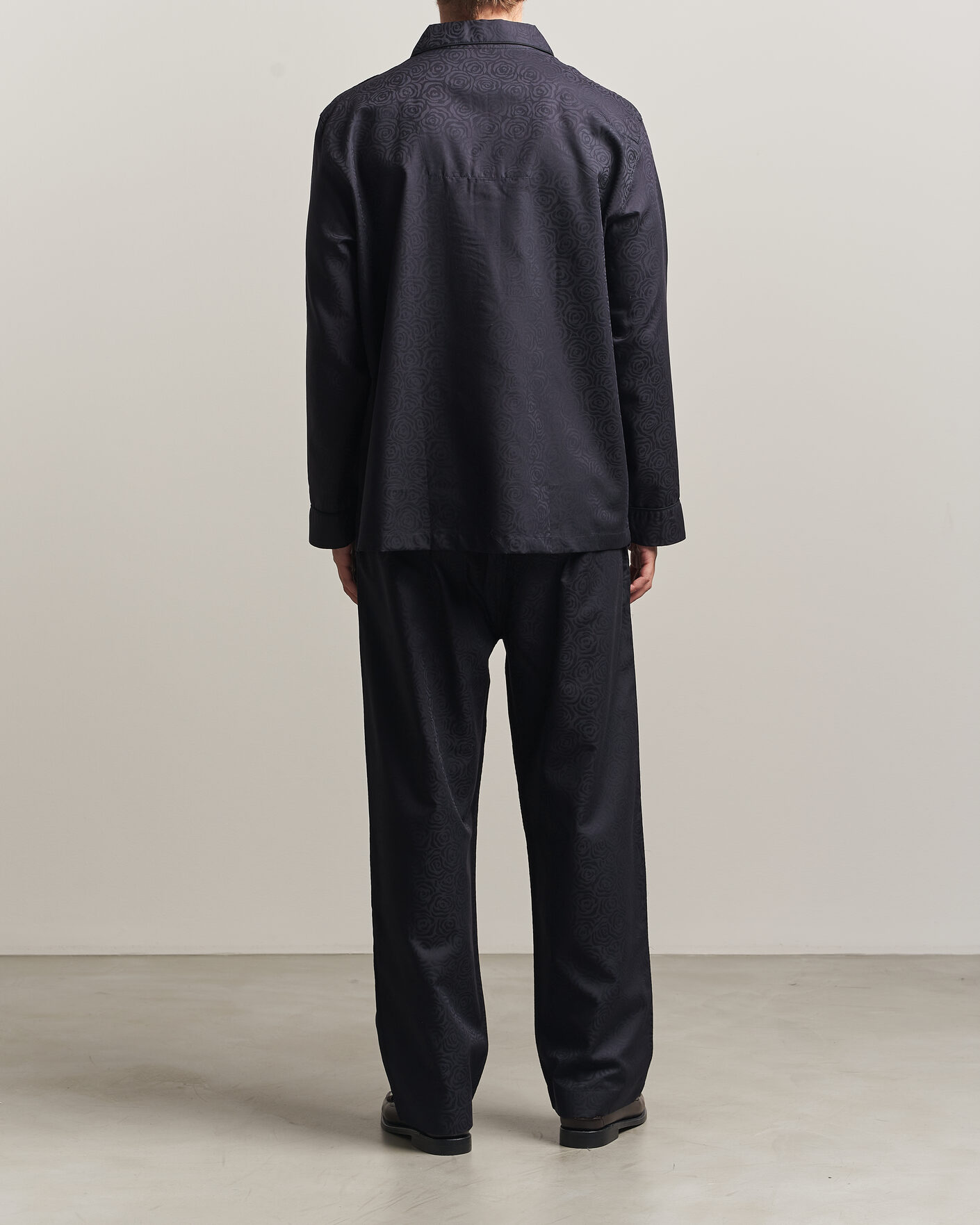 Herren | Schlafanzüge & Bademäntel | Derek Rose | Piped Jacquard Cotton Pyjama Set Black